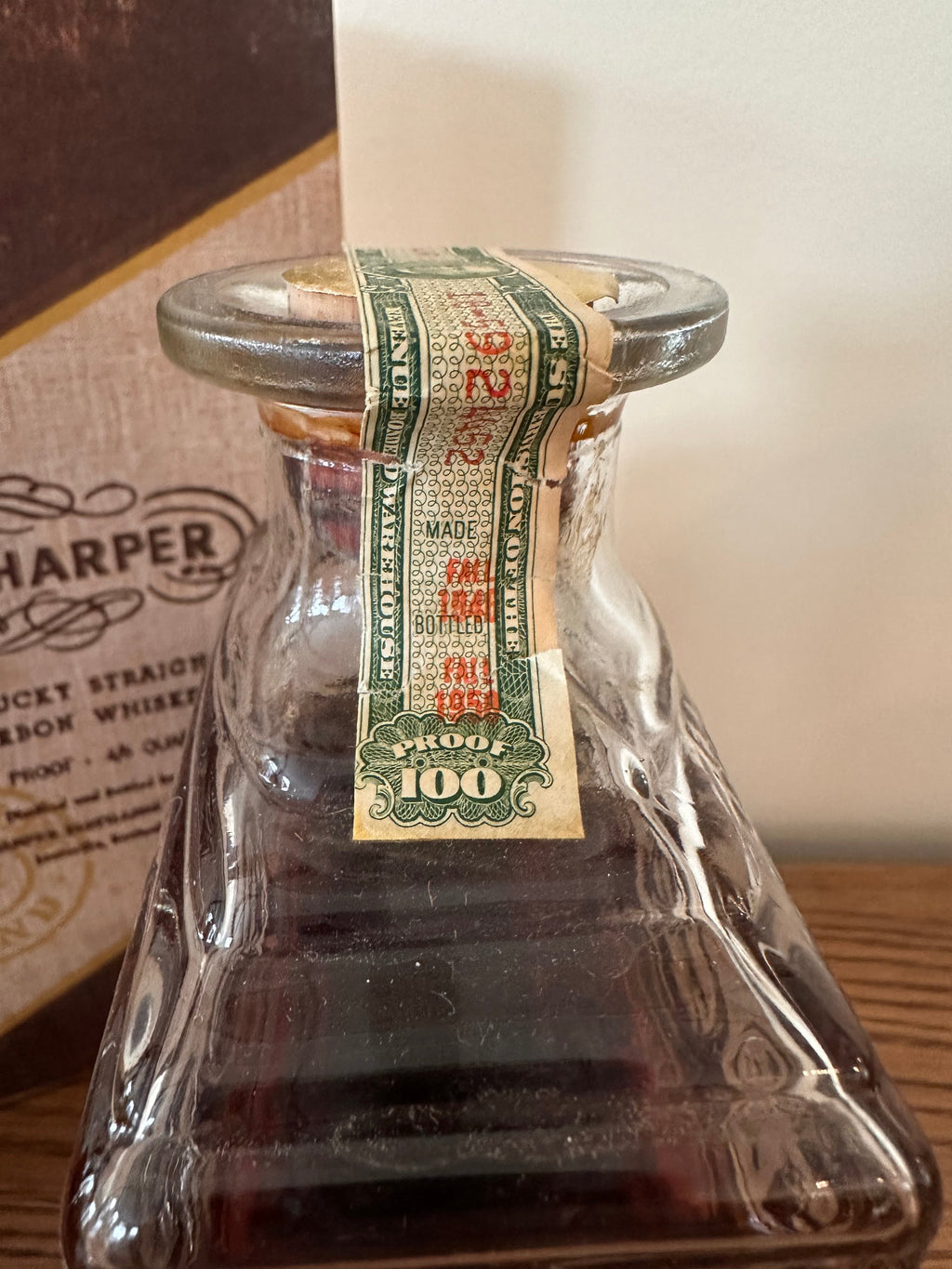 IW Harper Bottled in Bond Kentucky Bourbon Decanter Distilled 1946 Bottled 1950 4/5 Quart