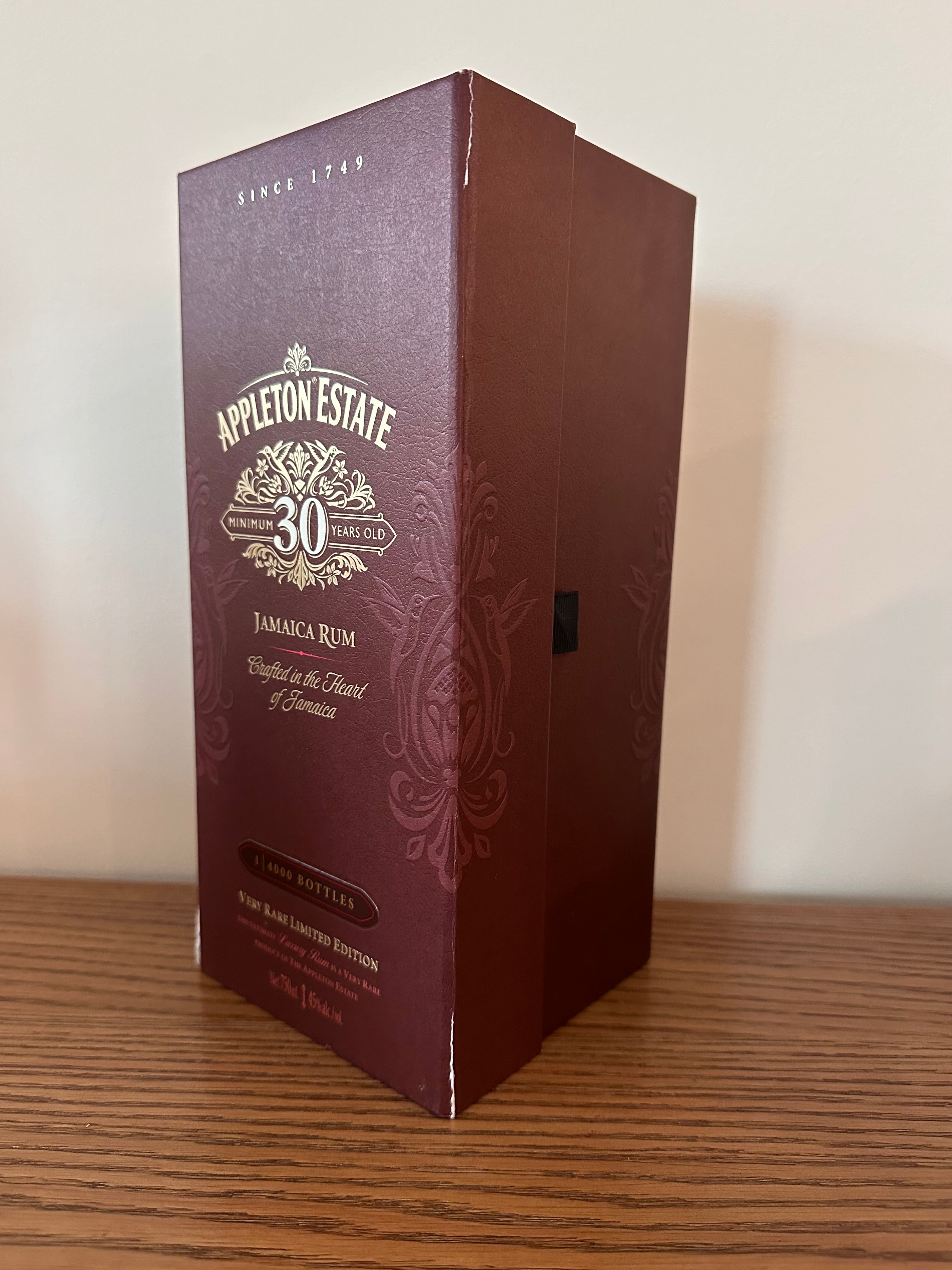 Appleton Limited Edition 30 Year Old Rum 750ml Outer Box is Slightly Damaged