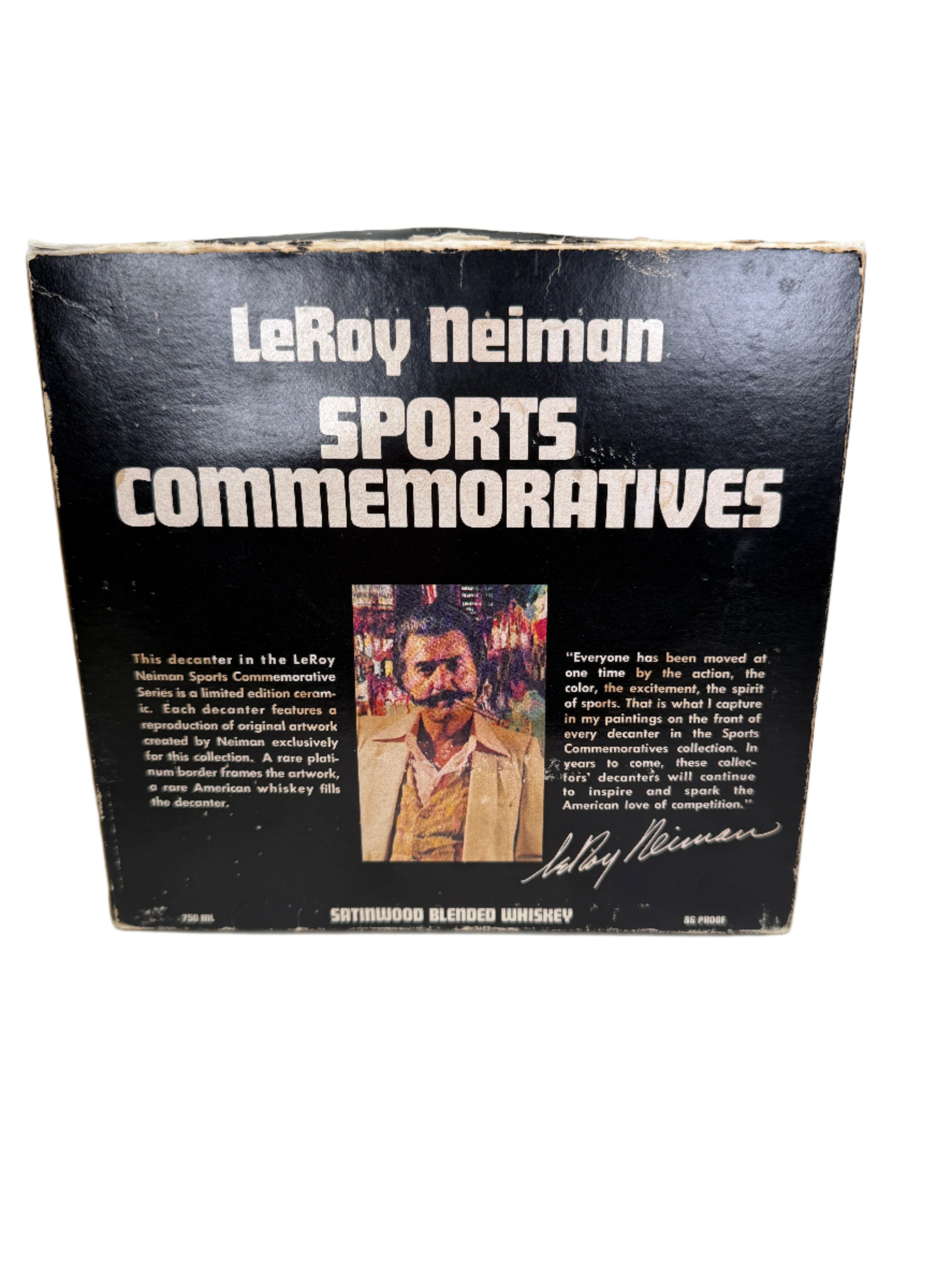1979 LeRoy Neiman Sports Commemoratives Decanter Blended Whiskey 750ml With Box