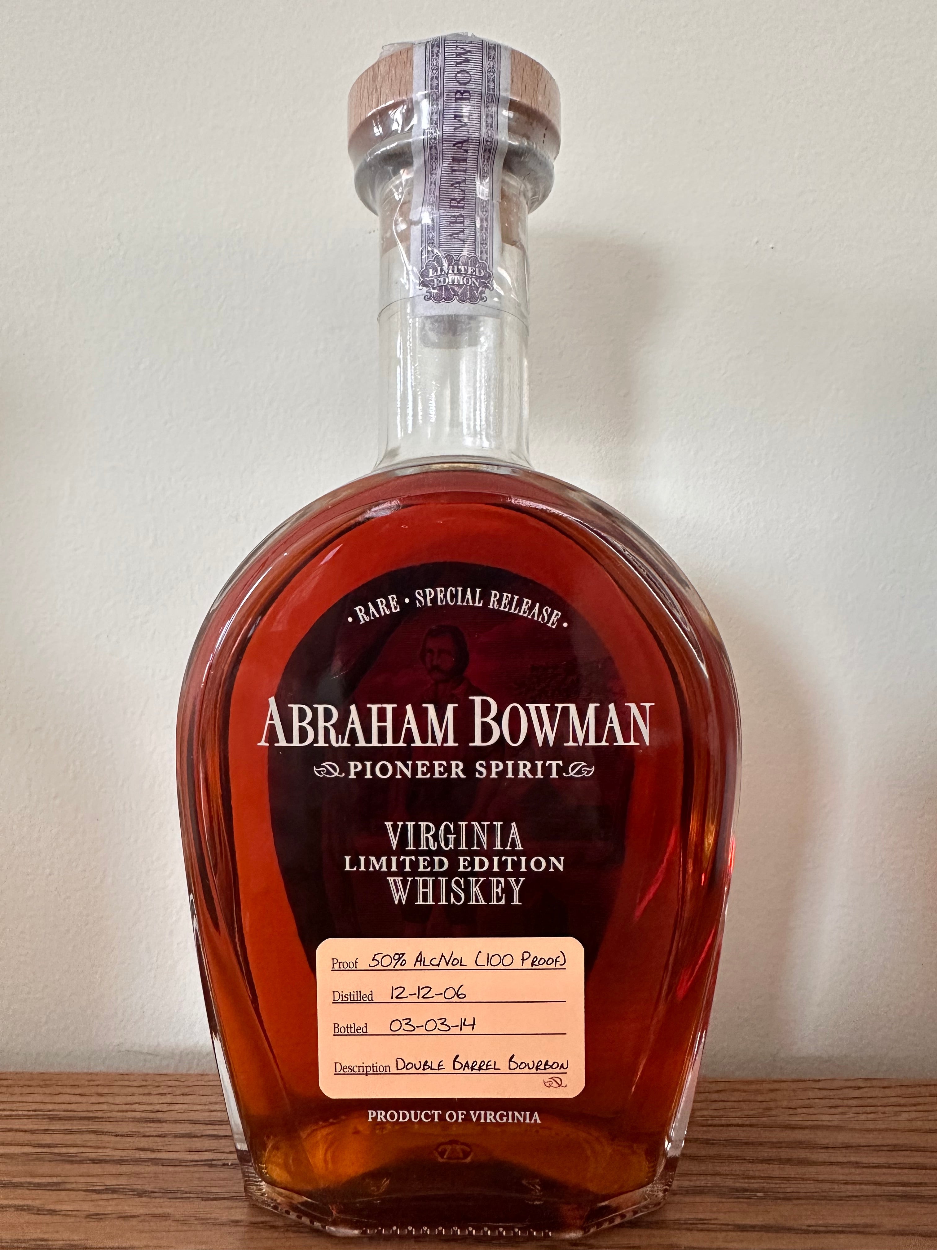 2014 Abraham Bowman Limited Edition Release 8 Double Barrel Bourbon 750ml