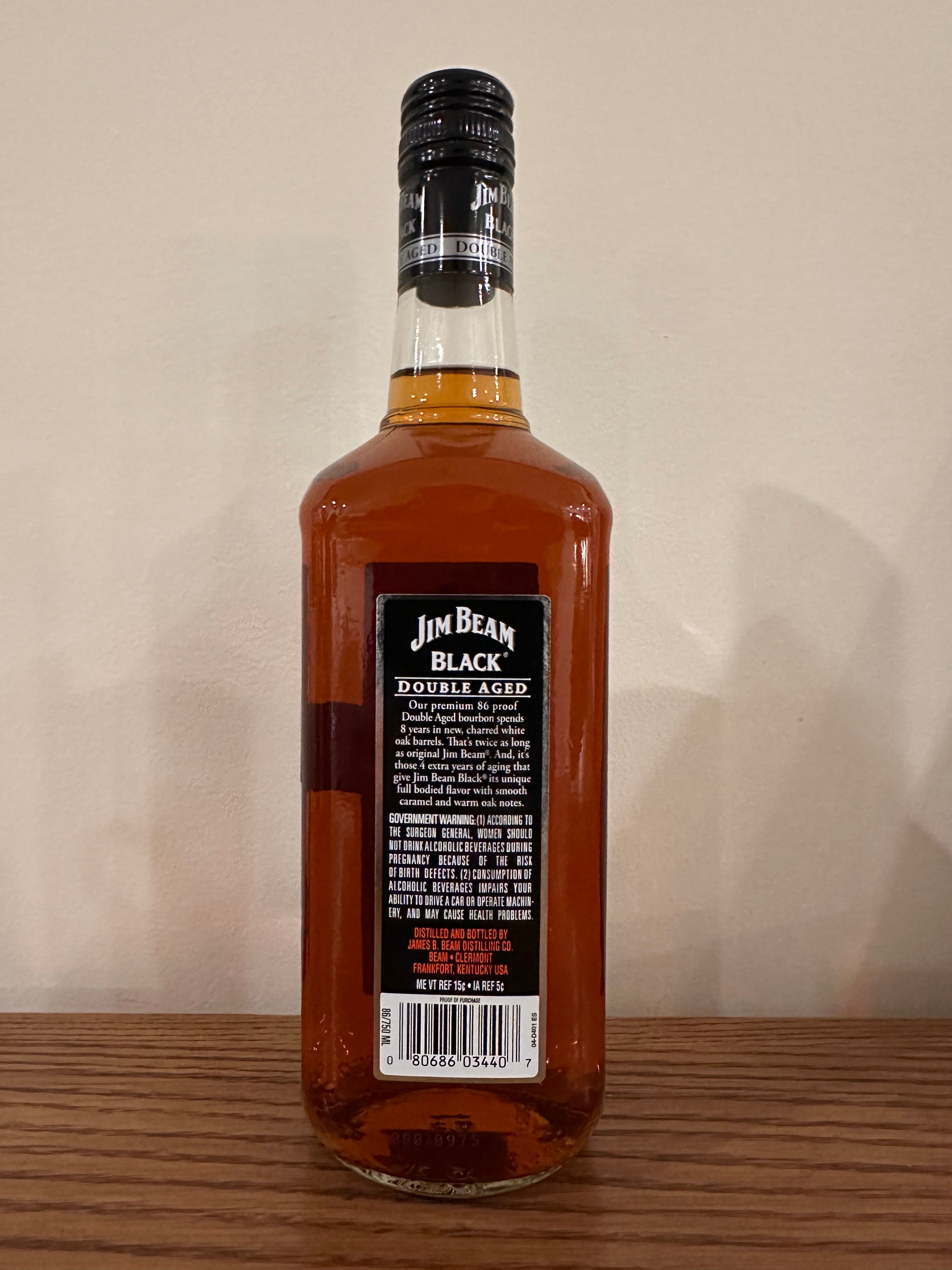 Jim Beam Black Doubled Aged 8 Year Old Bourbon Whiskey 750ml