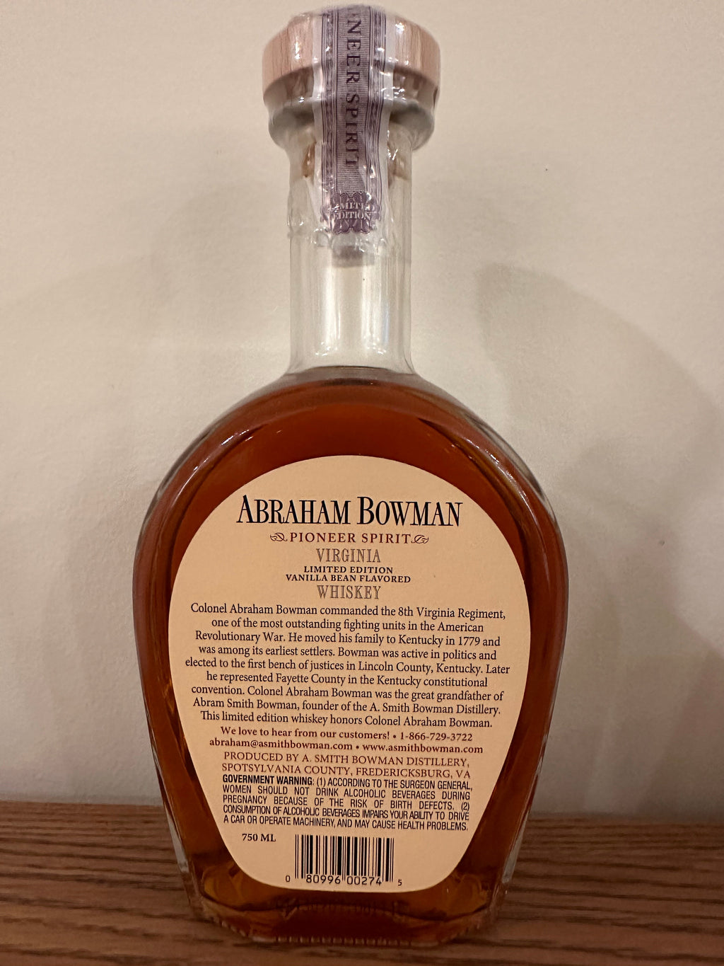 Abraham Bowman Limited Edition Release 10 Vanilla Bean Infused (2014) 750ml