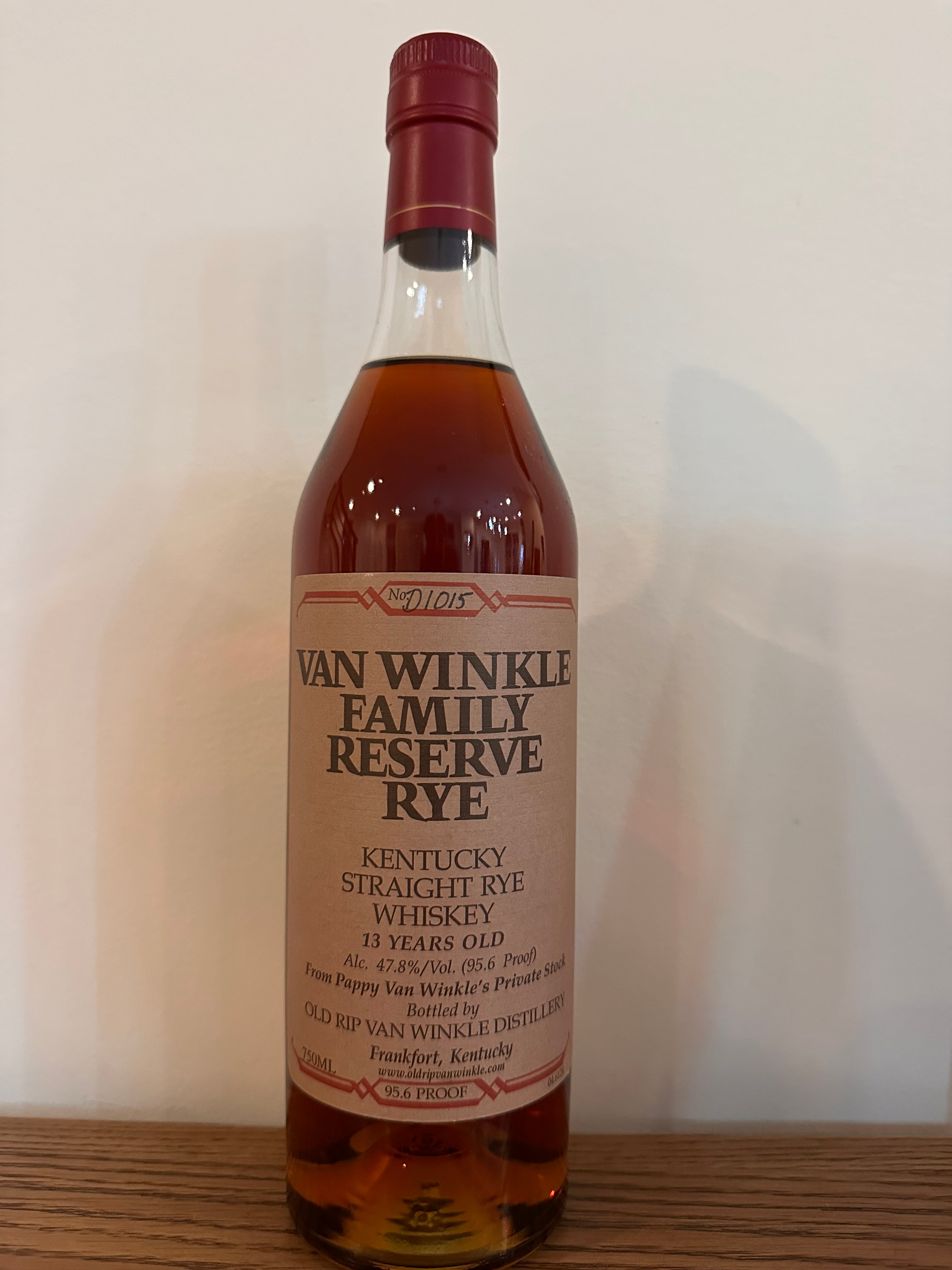 2013 Old Rip Van Winkle 'Pappy Van Winkle's Family Reserve' 13 Year Old Kentucky Straight Rye Whiskey