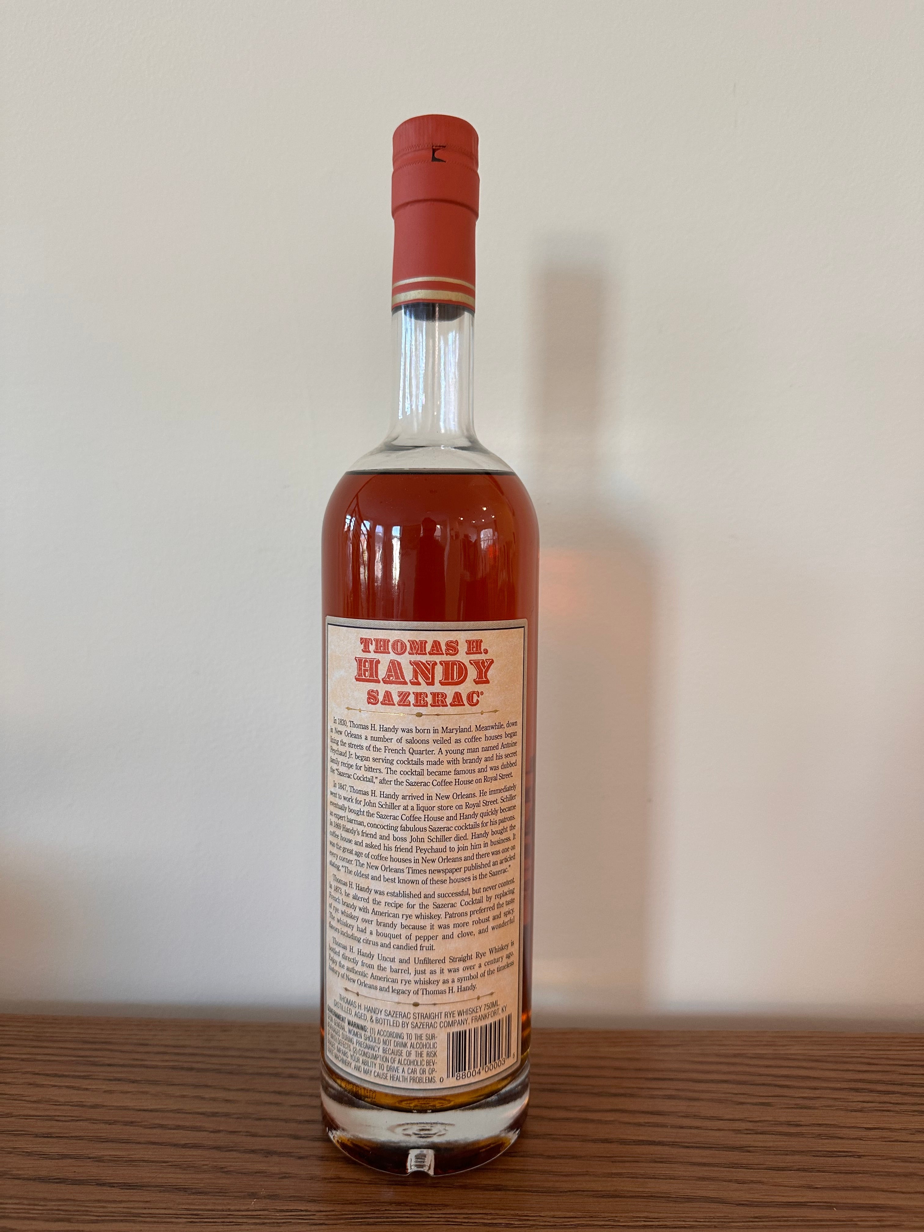 2008 Thomas H. Handy Sazerac Straight Rye Whiskey 750ml