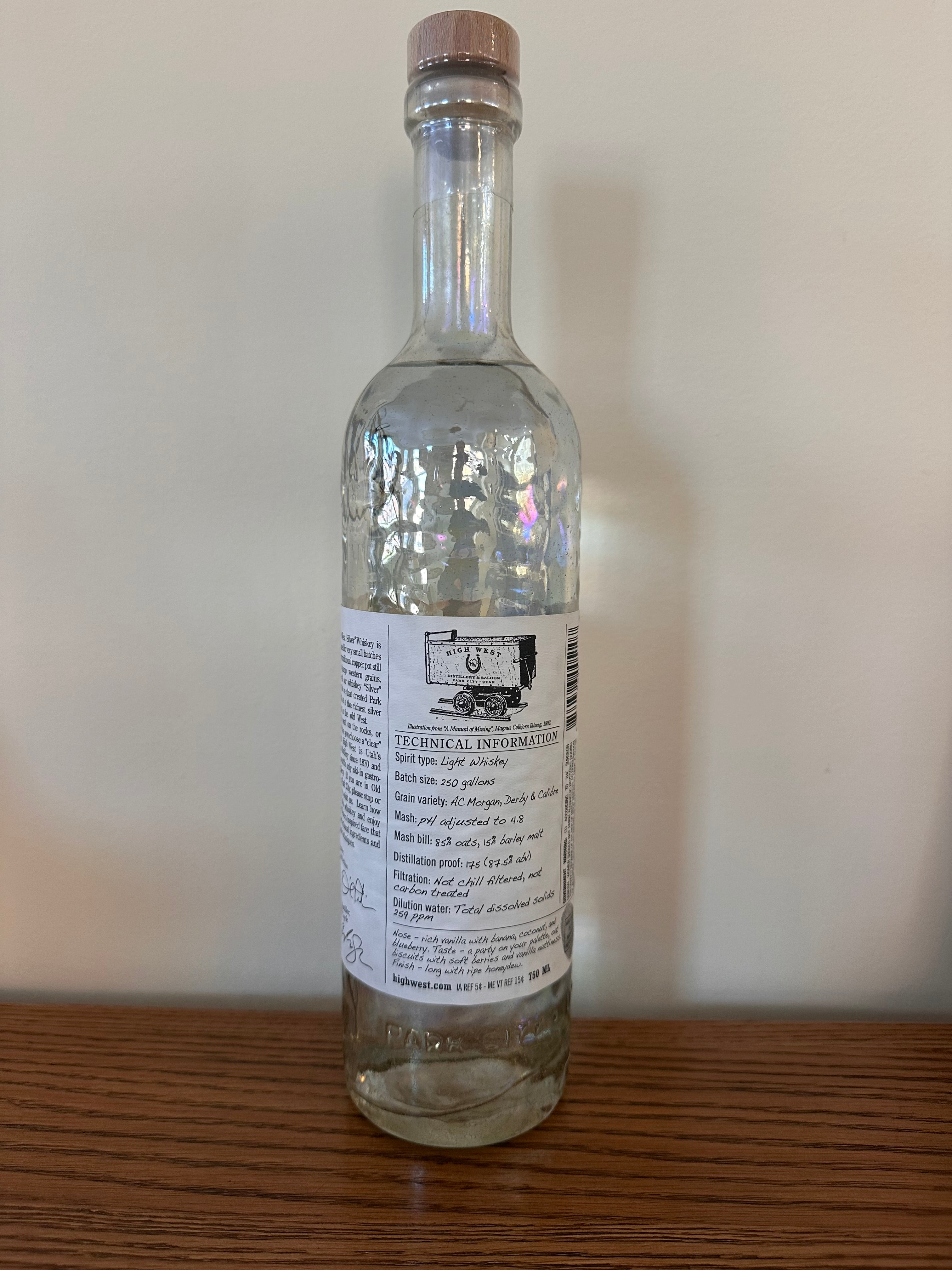 High West Silver Western Oat Whiskey 750mL