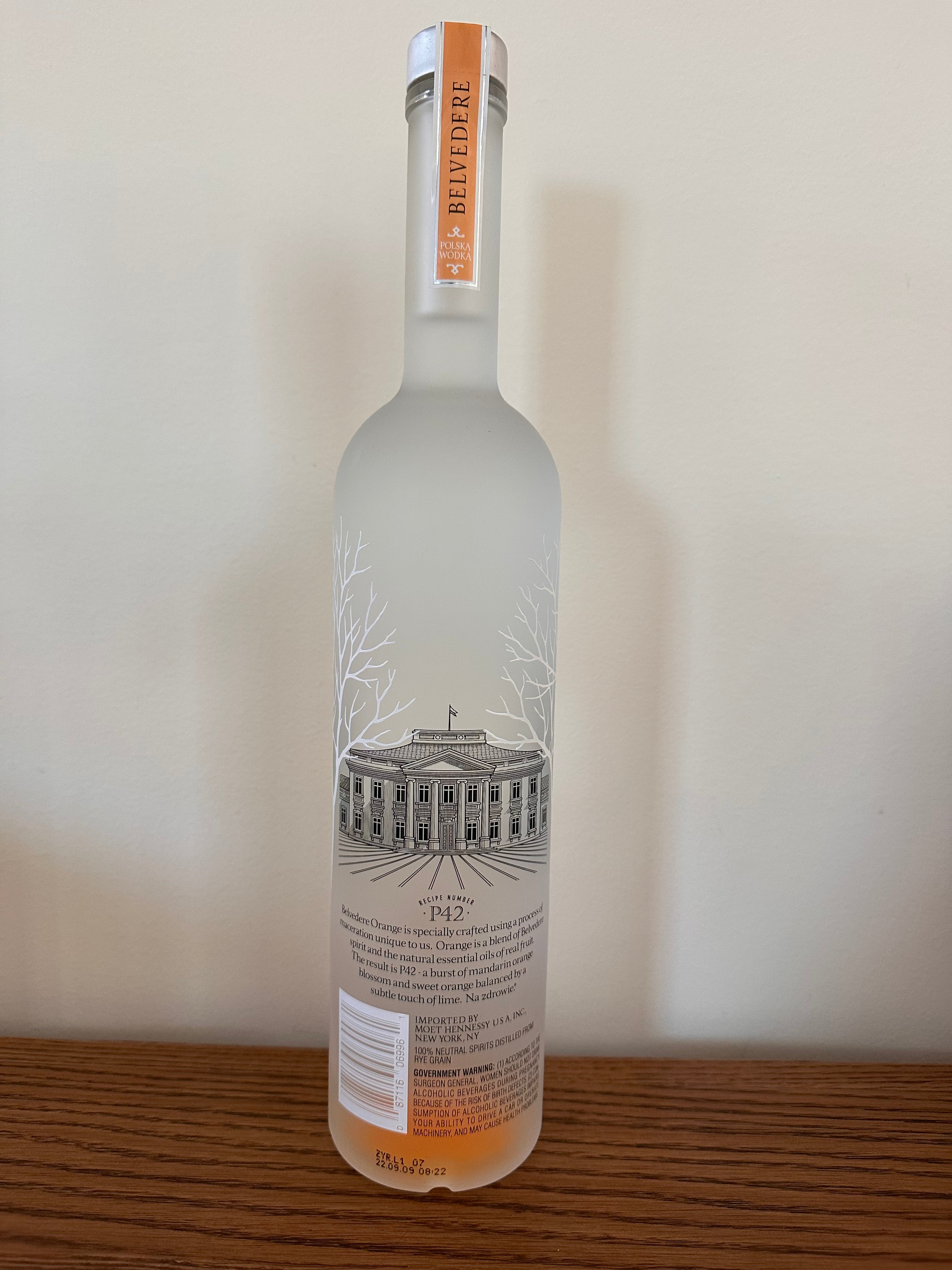 Belvedere Orange Vodka (2009) 750ml