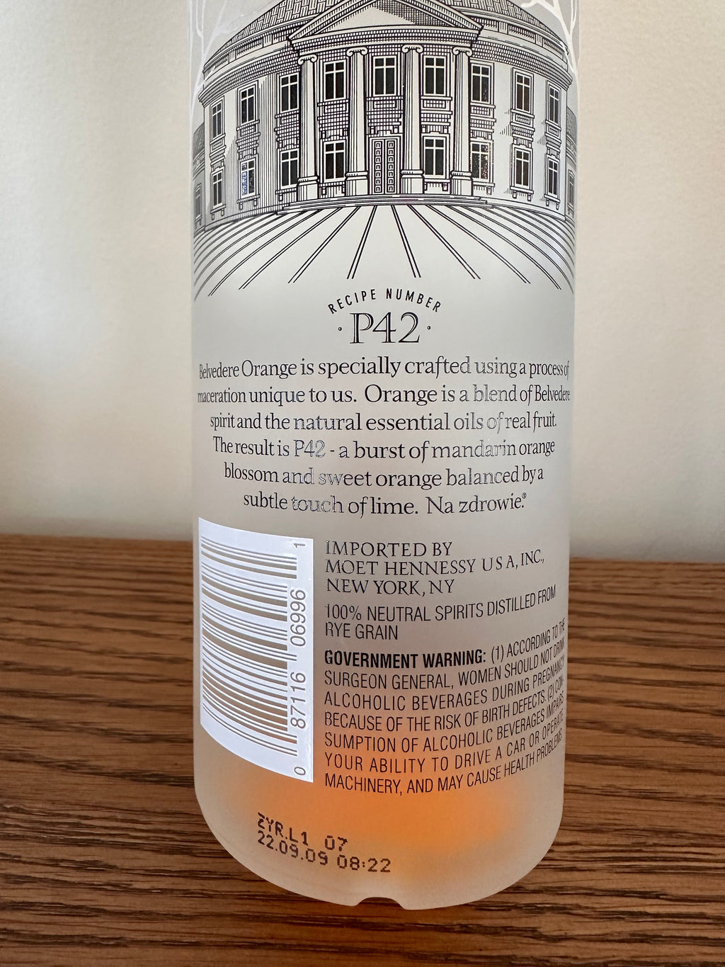 Belvedere Orange Vodka (2009) 750ml