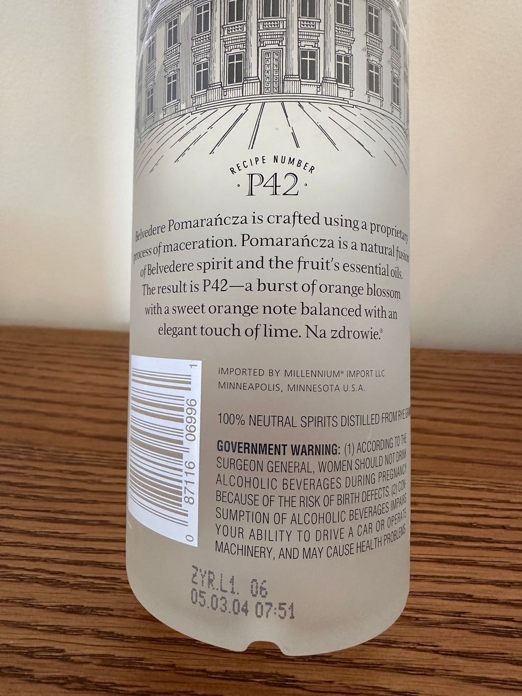 Belvedere Pomarańcza Vodka (2004) 750ml