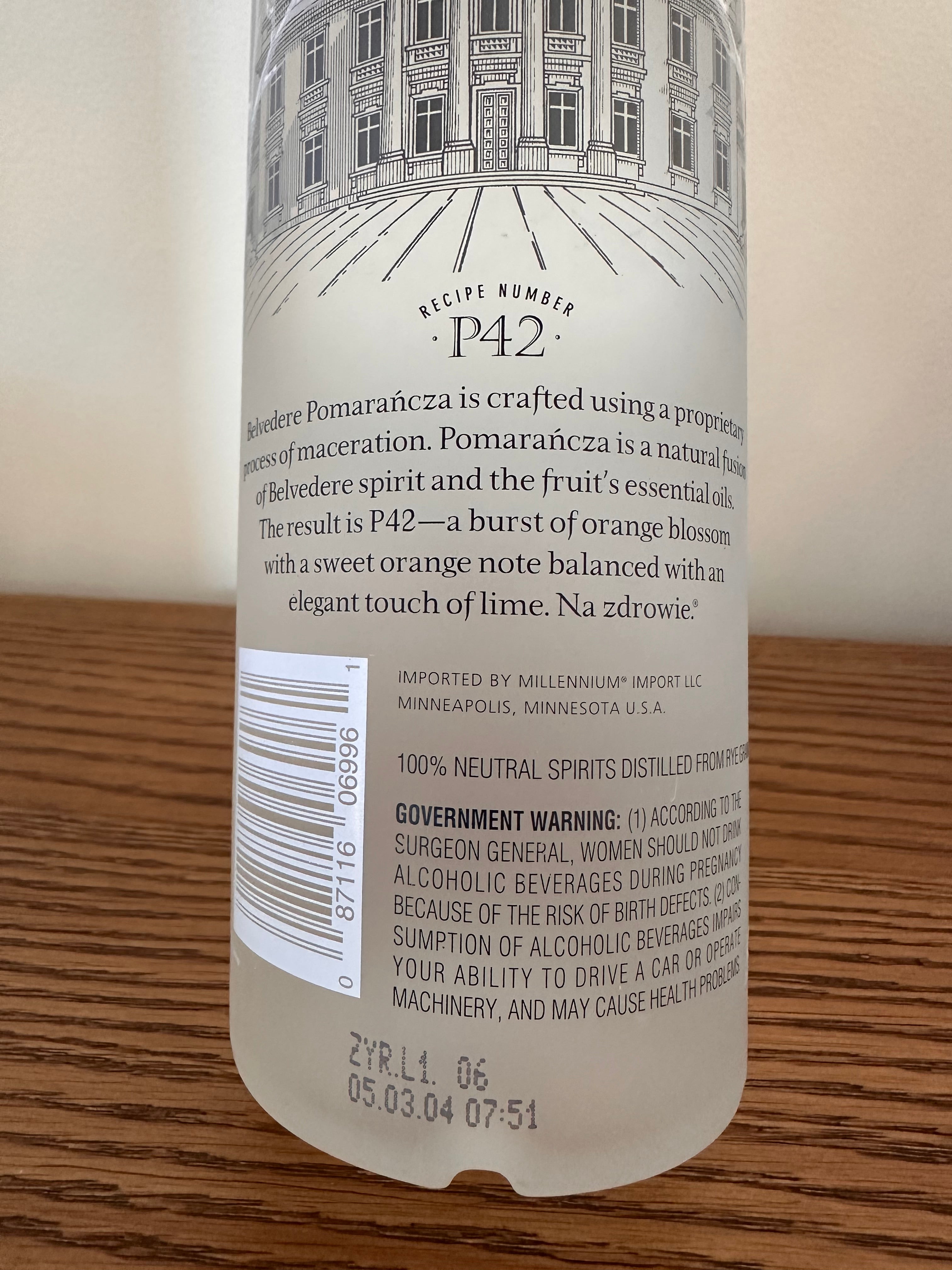 Belvedere Pomarańcza Vodka (2004) 750ml