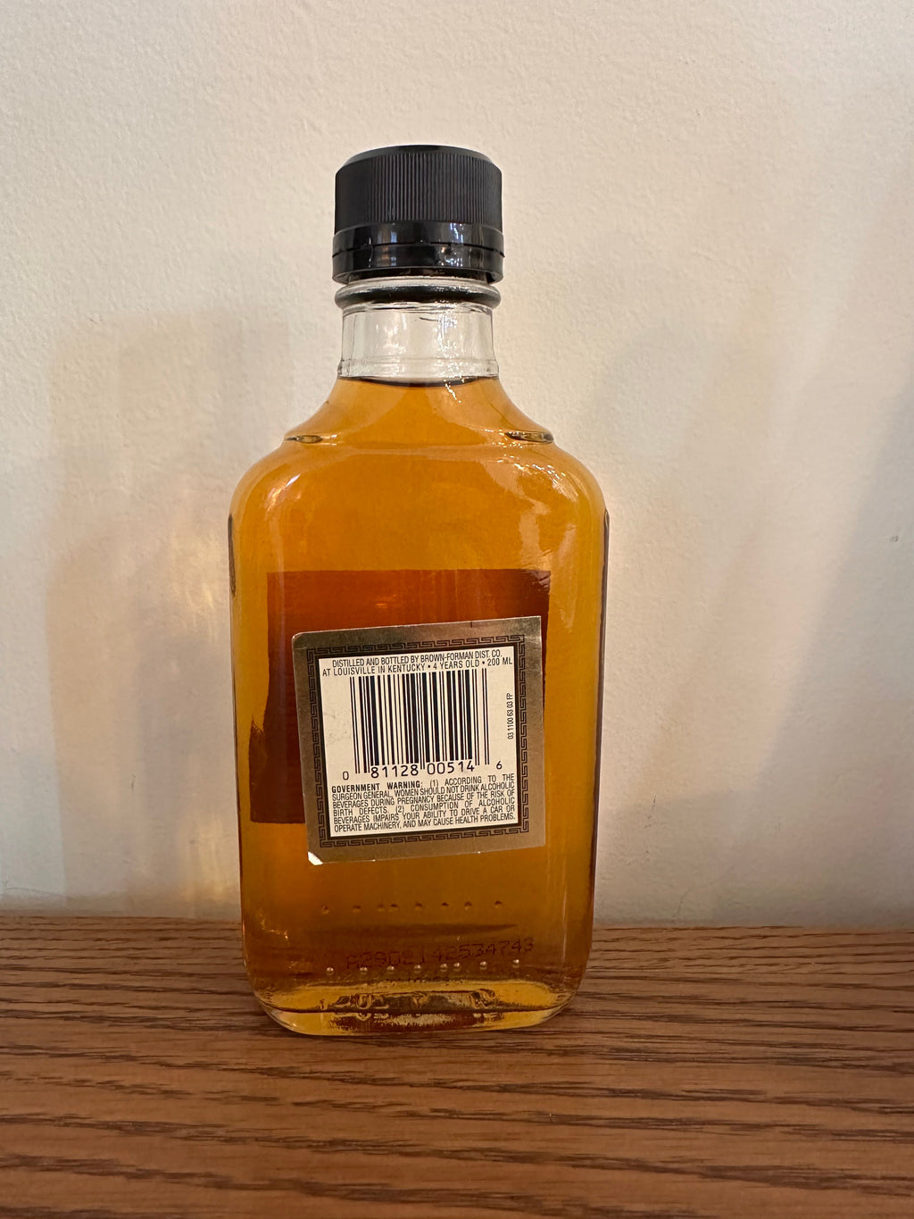 Old Forester 86 Proof White Square Label 2002 200ml