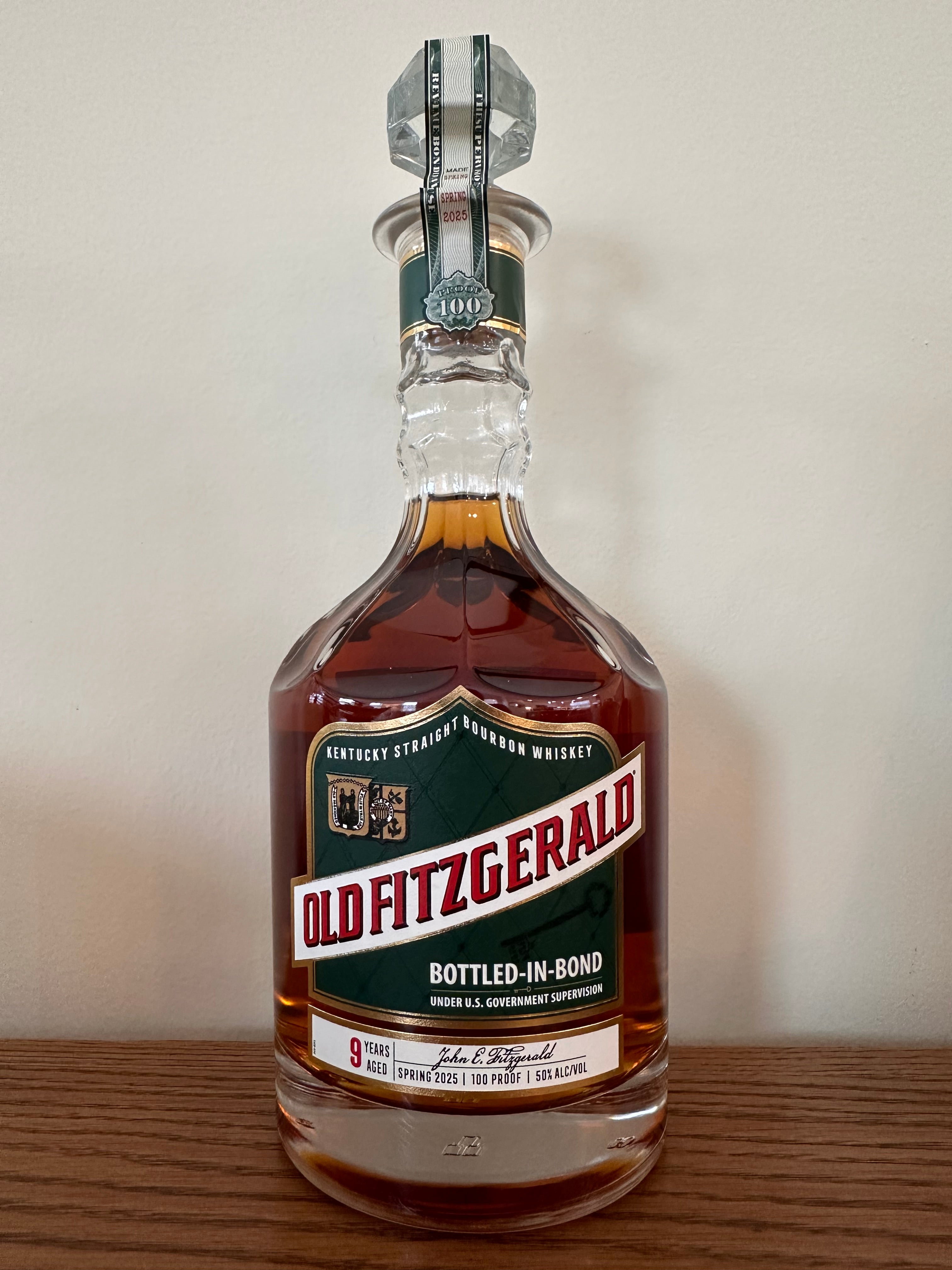 Old Fitzgerald Bottled in Bond 9 Year Old Spring 2025 Kentucky Straight Bourbon Whiskey 750ml