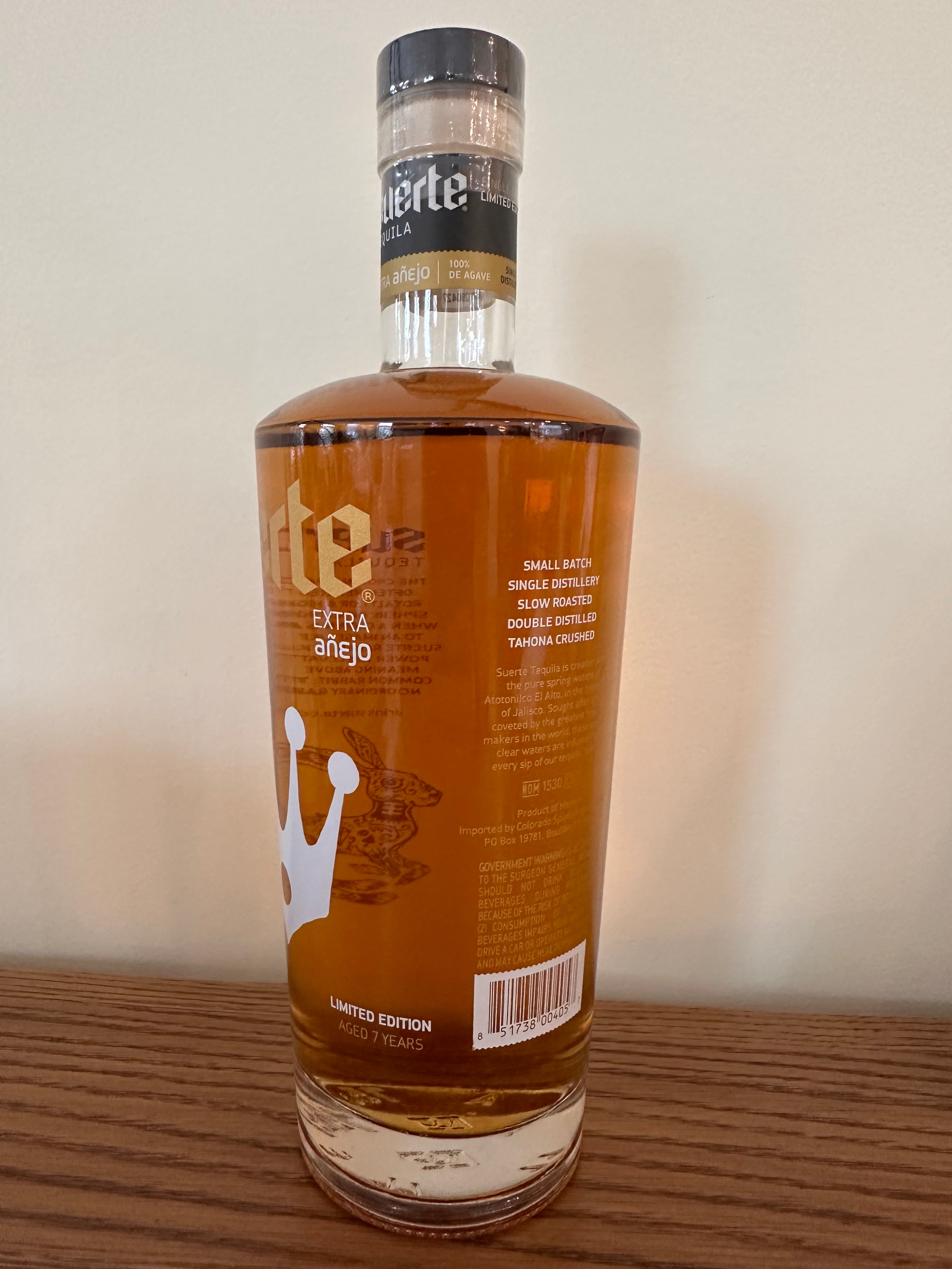 Suerte Extra Anejo Tequila 750ml Limited Edition 7 Year