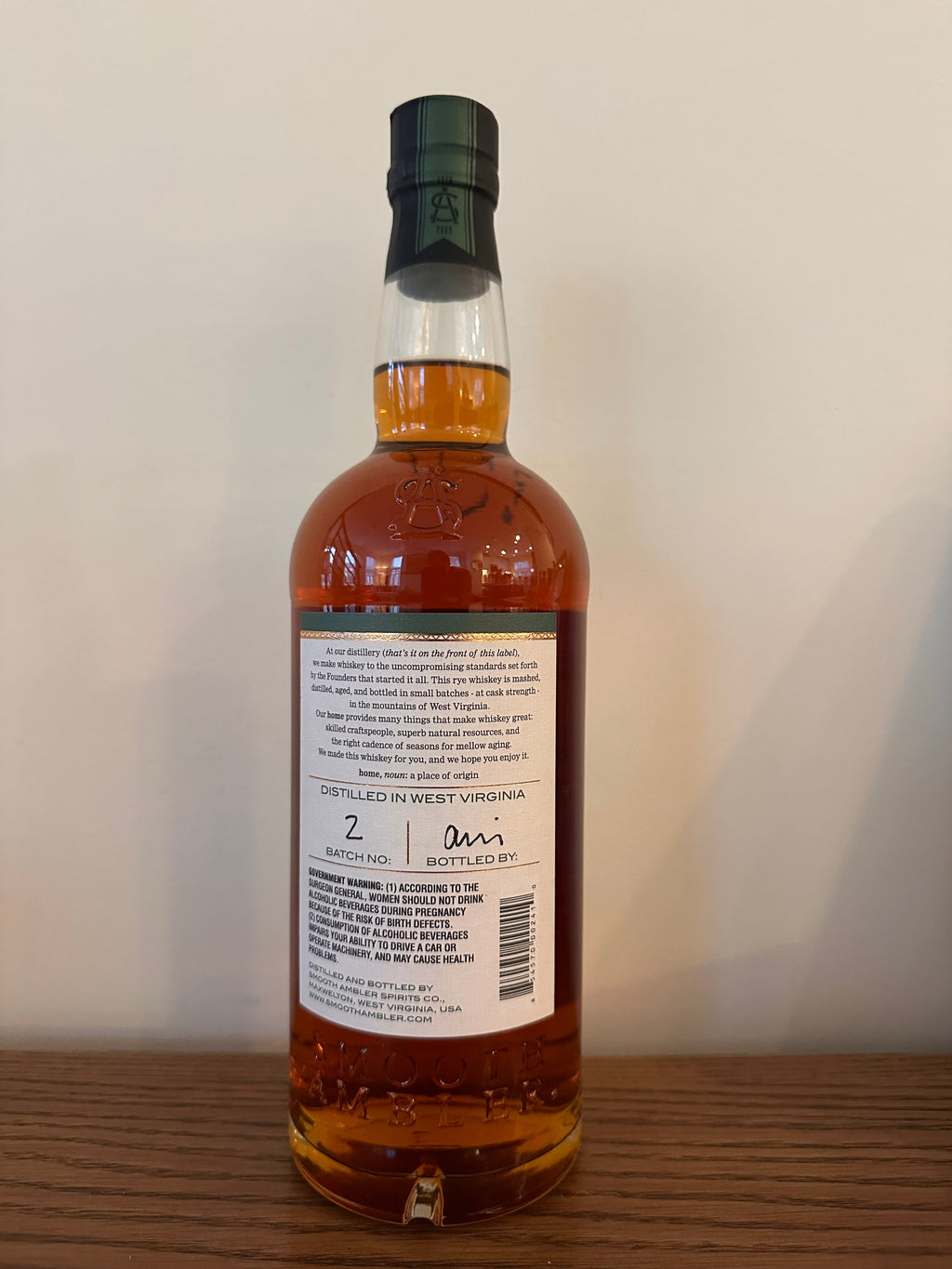 Smooth Ambler Founders Cask Strength Series Rye Whiskey Batch 2