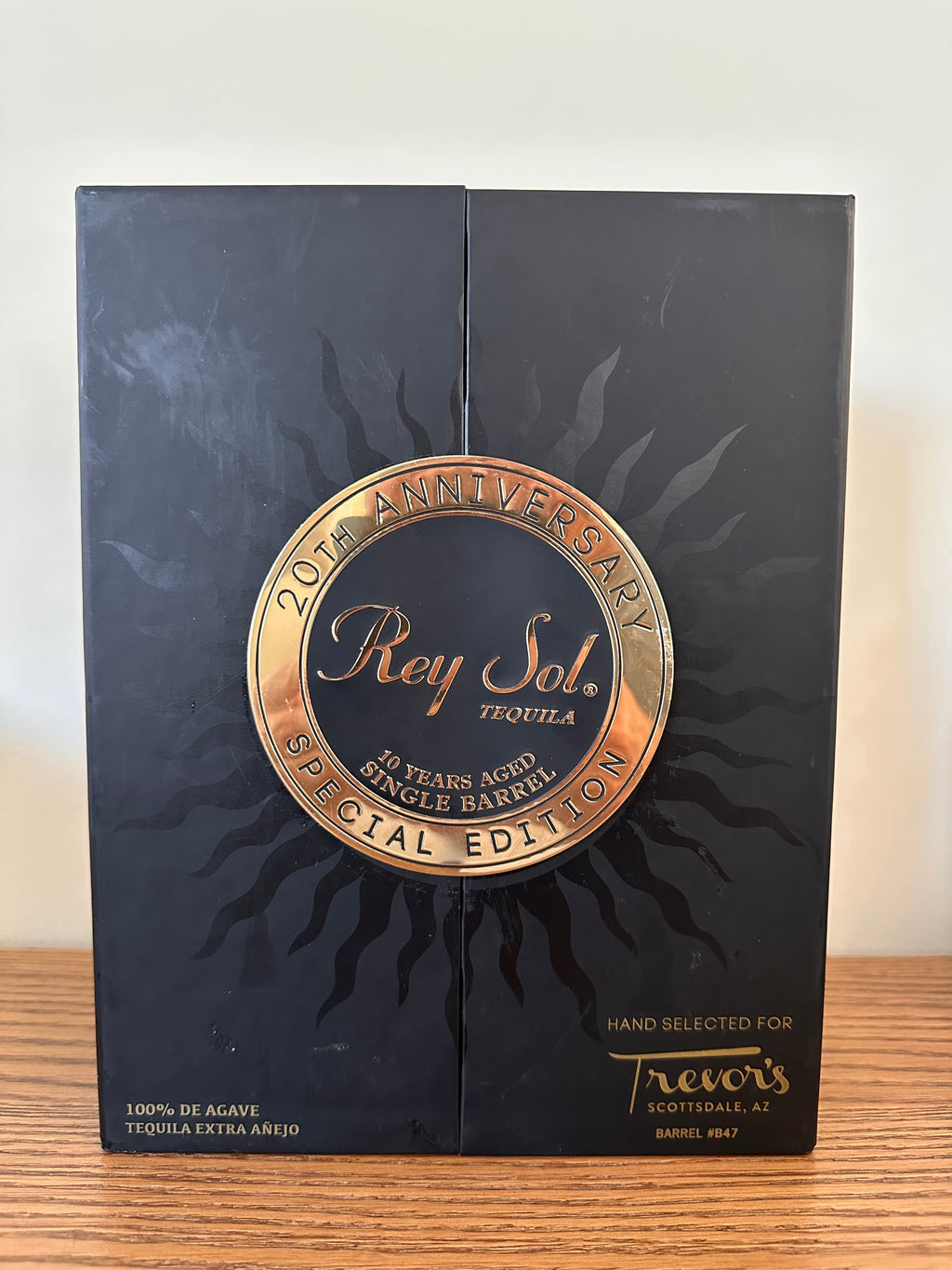 Rey Sol 20th Anniversary 10 Years Aged Single Barrel Extra Anejo Tequila Selected by Trevor's 750ml