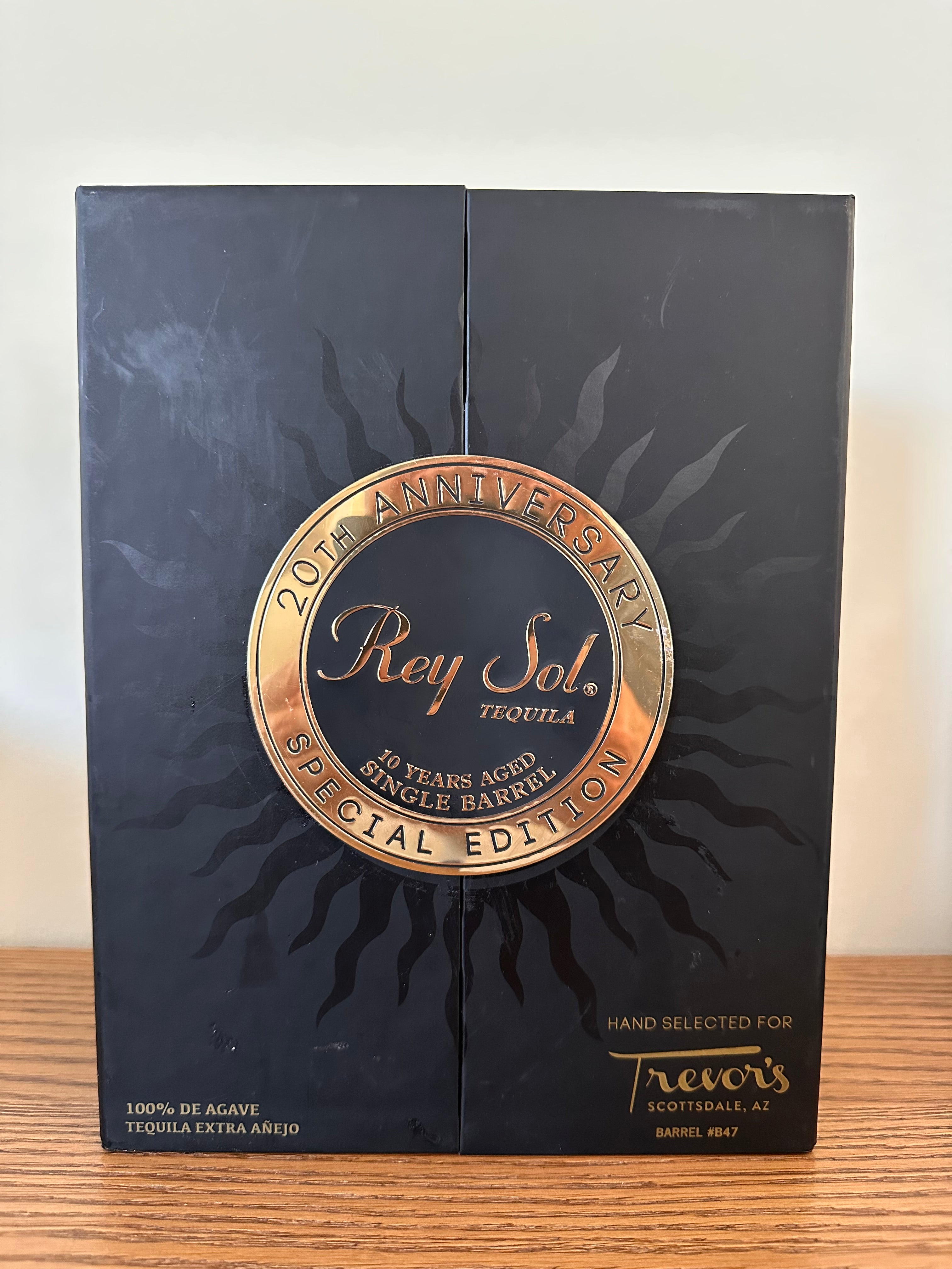 Rey Sol 20th Anniversary 10 Years Aged Single Barrel Extra Anejo Tequila Selected by Trevor's 750ml