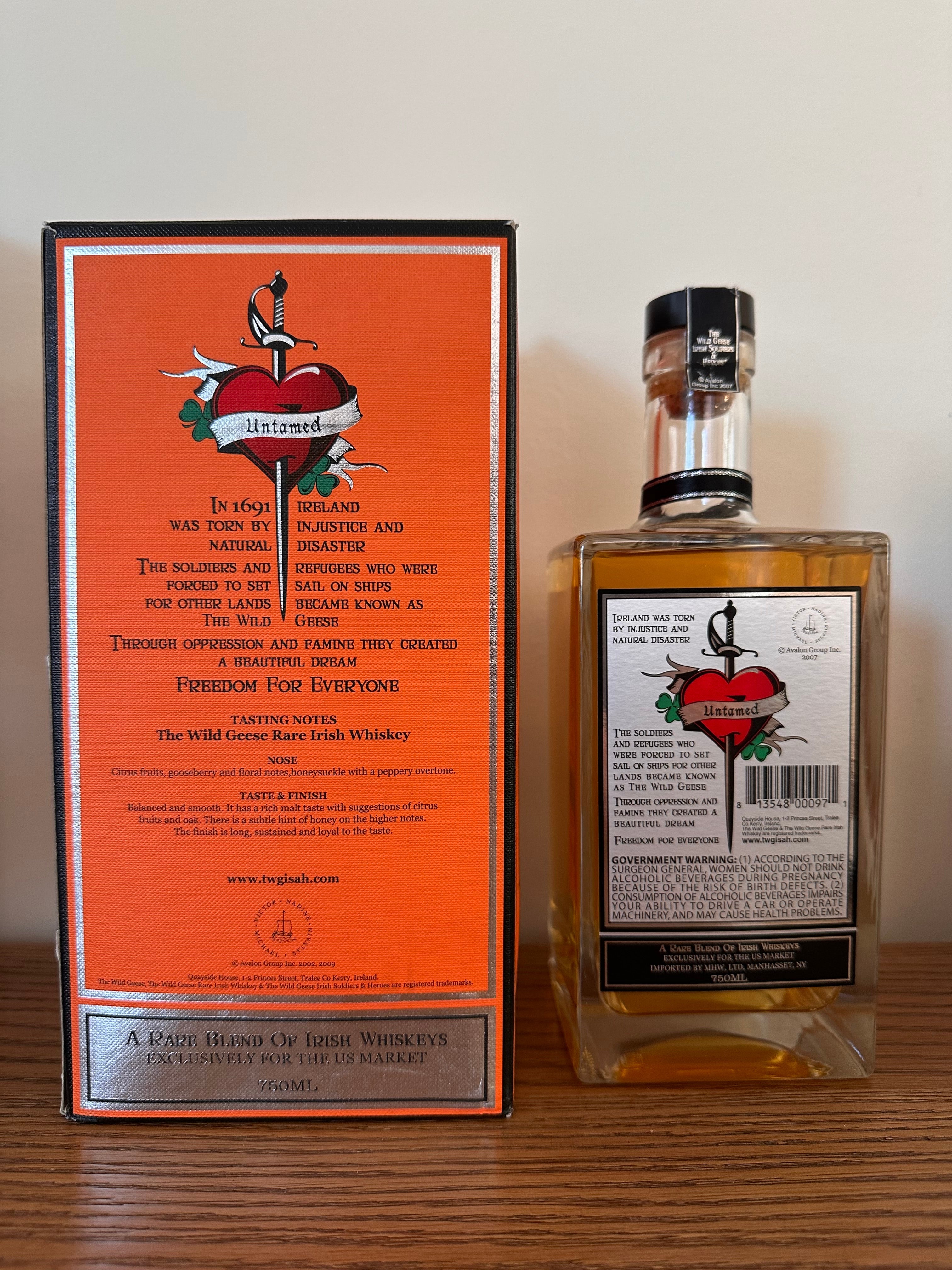 The Wild Geese Irish Soldiers & Heroes Rare Irish Whiskey 750ml