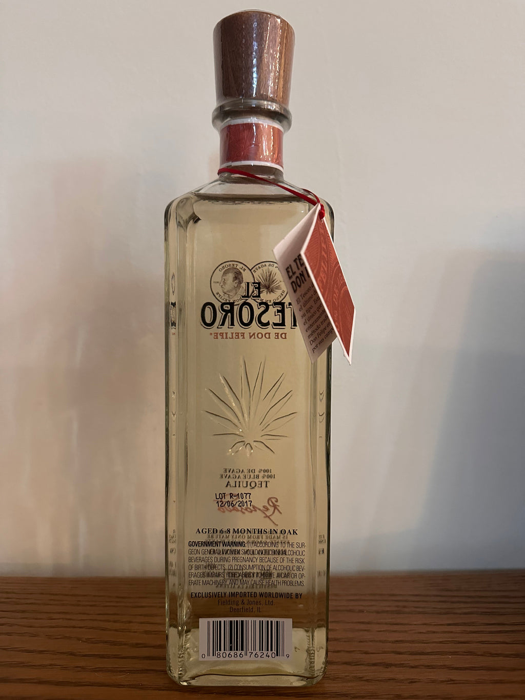 2017 El Tesoro De Don Felipe Añejo Tequila Older Stye Bottle 750ml