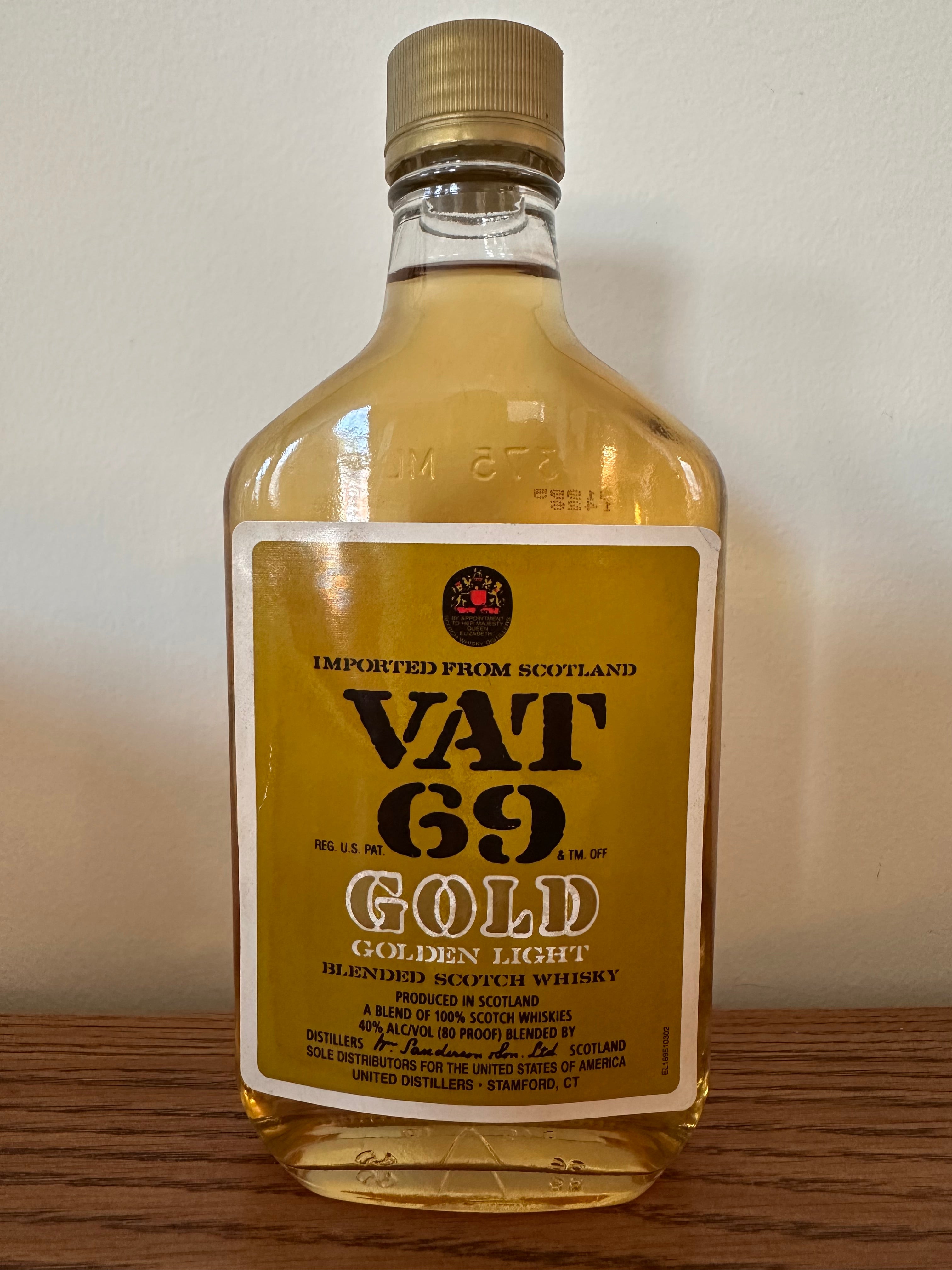 1995 VAT 69 Gold Scotch Whiskey 375ml