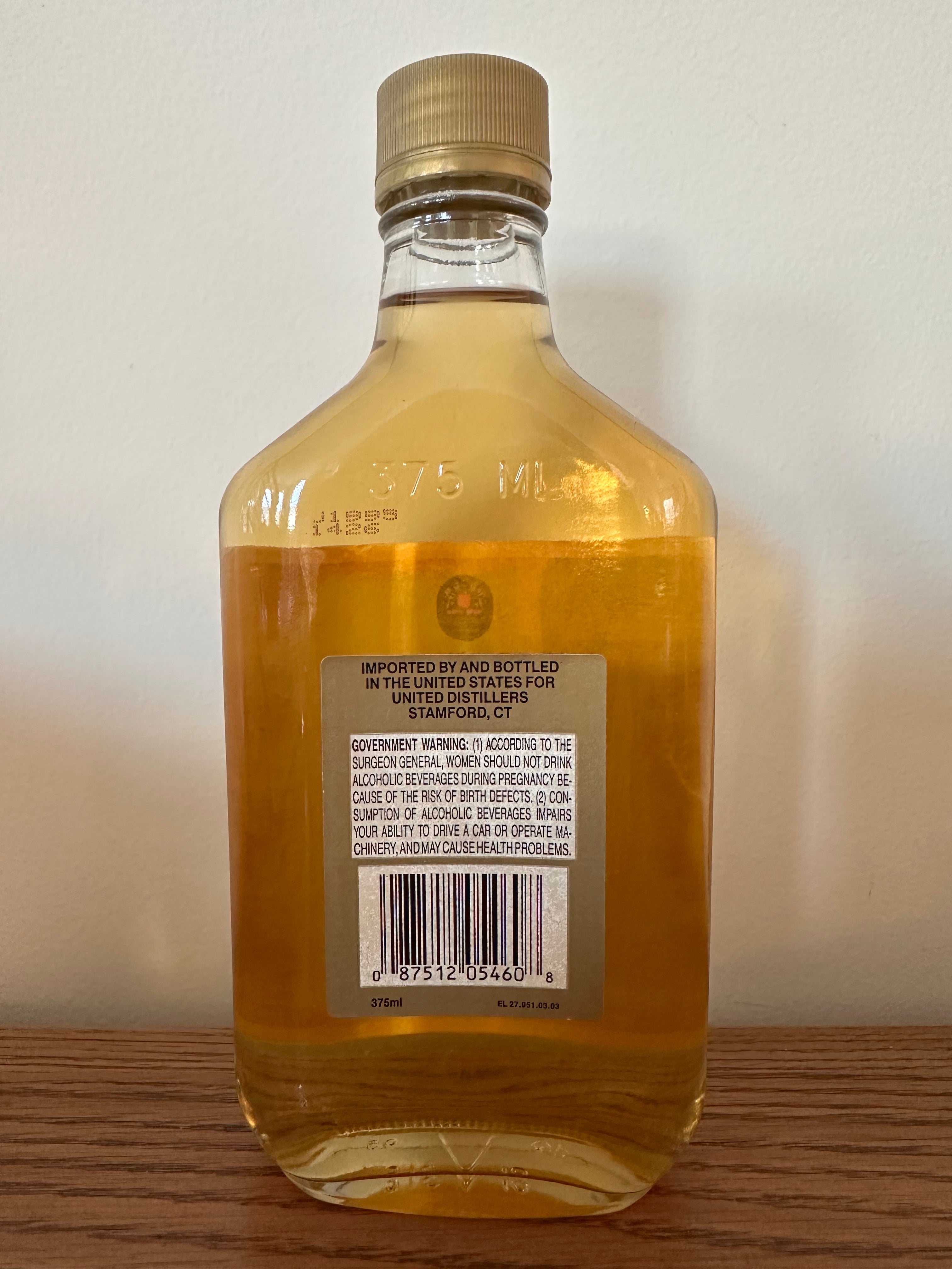 1995 VAT 69 Gold Scotch Whiskey 375ml
