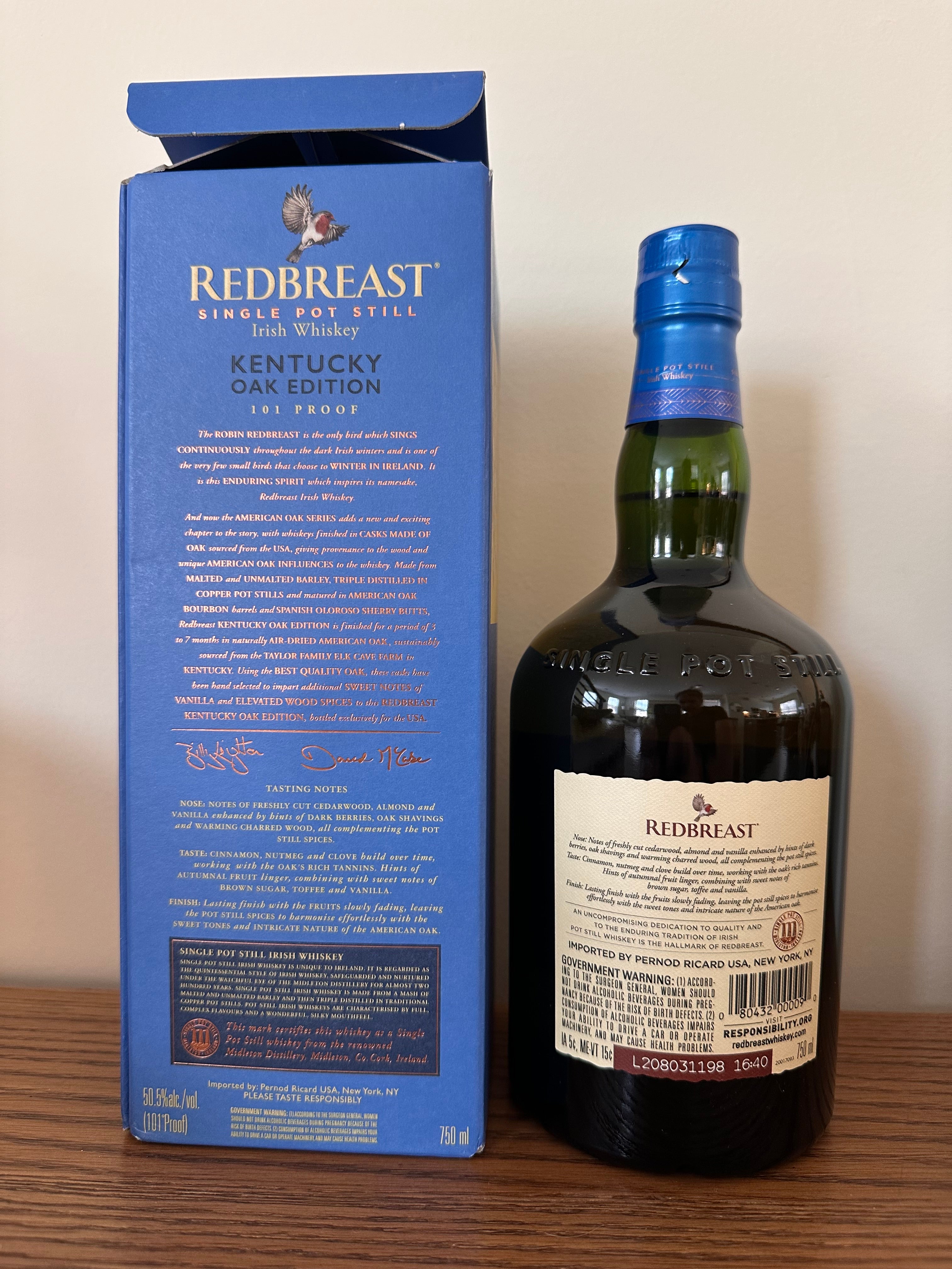 Redbreast Kentucky Oak Edition Single Pot Still Irish Whiskey 750ml
