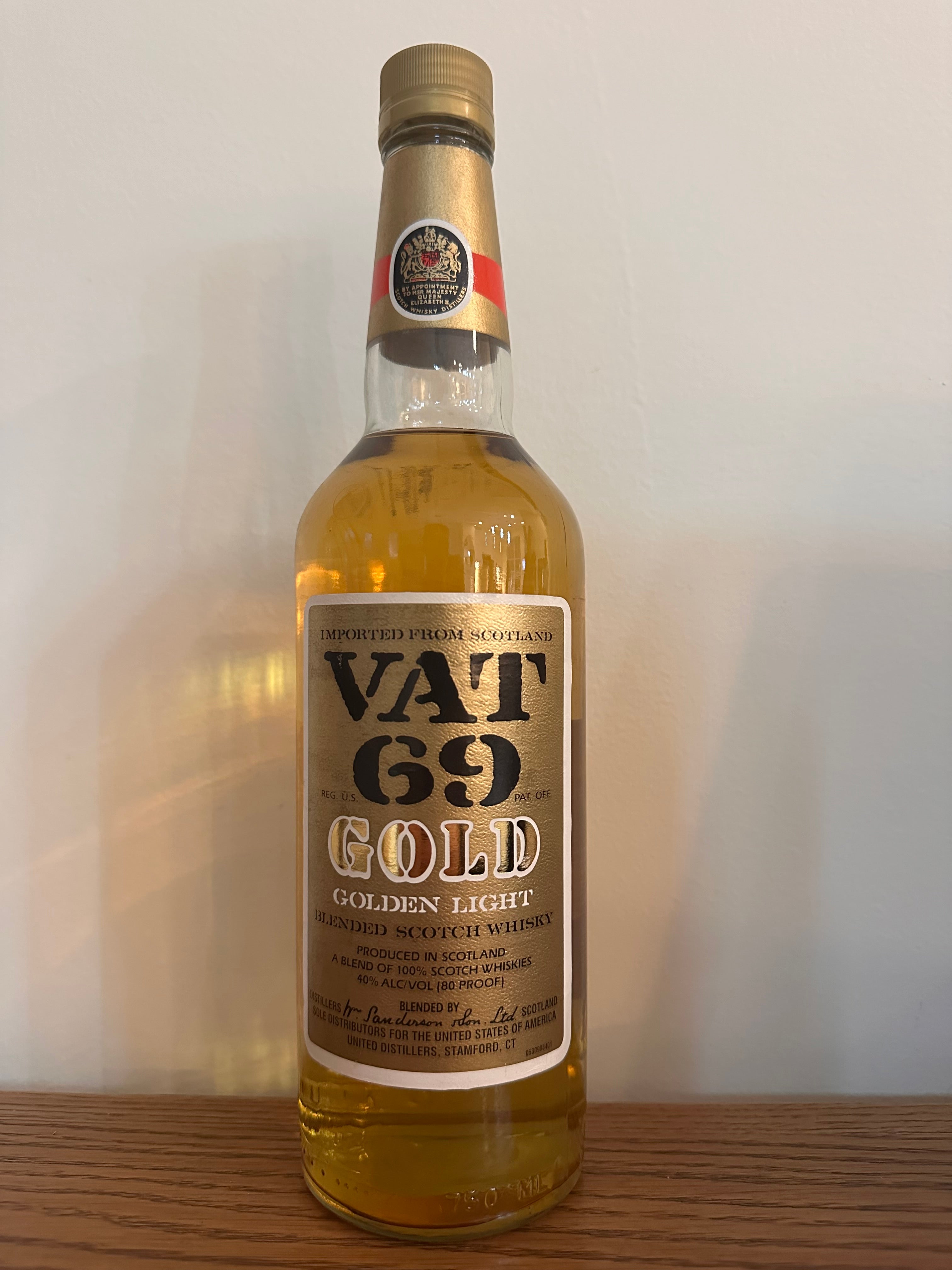 1999 VAT 69 Gold Scotch 750ml