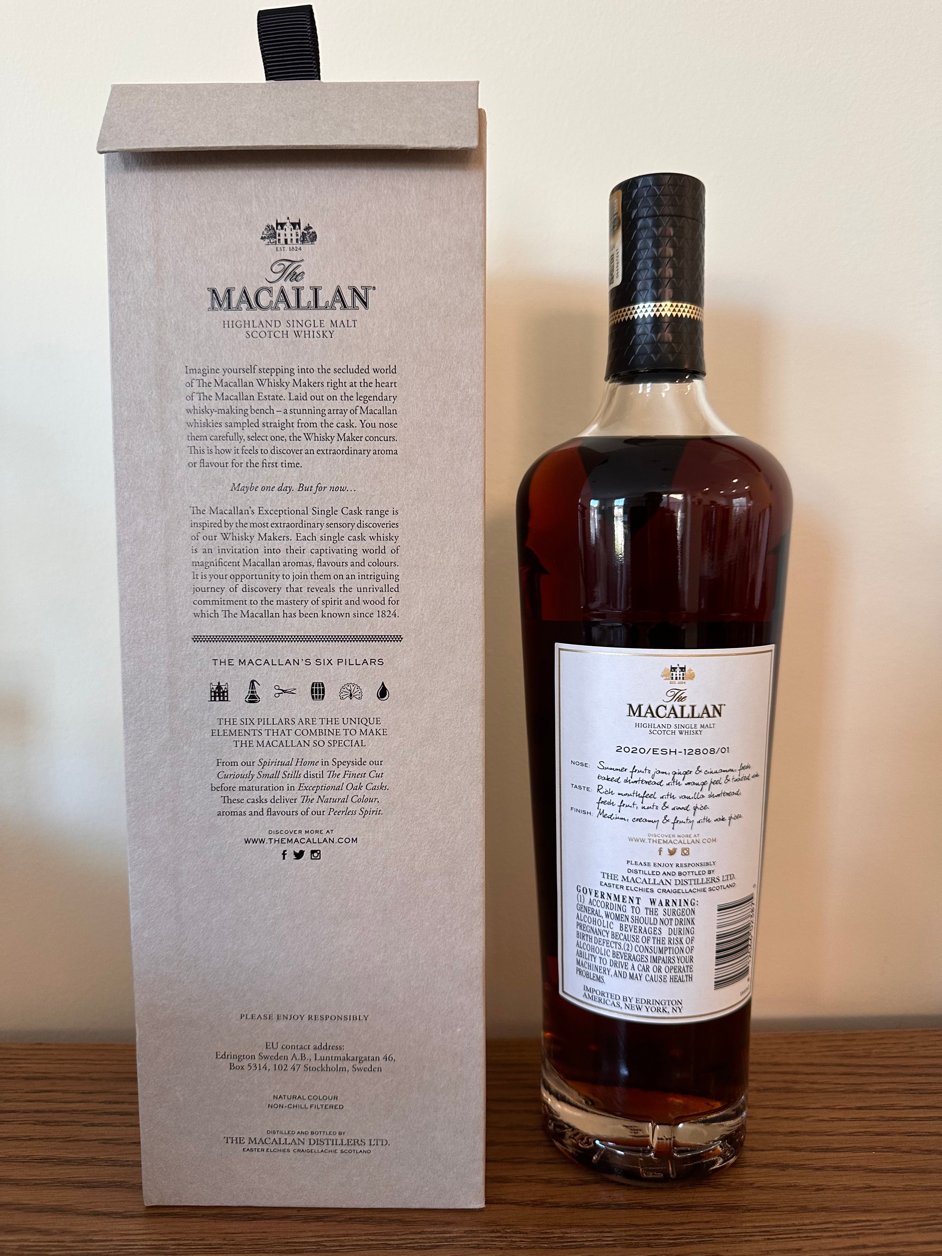2020 Macallan Exceptional Single Cask ESH-12808-01 Single Malt Scotch Whisky 750ml