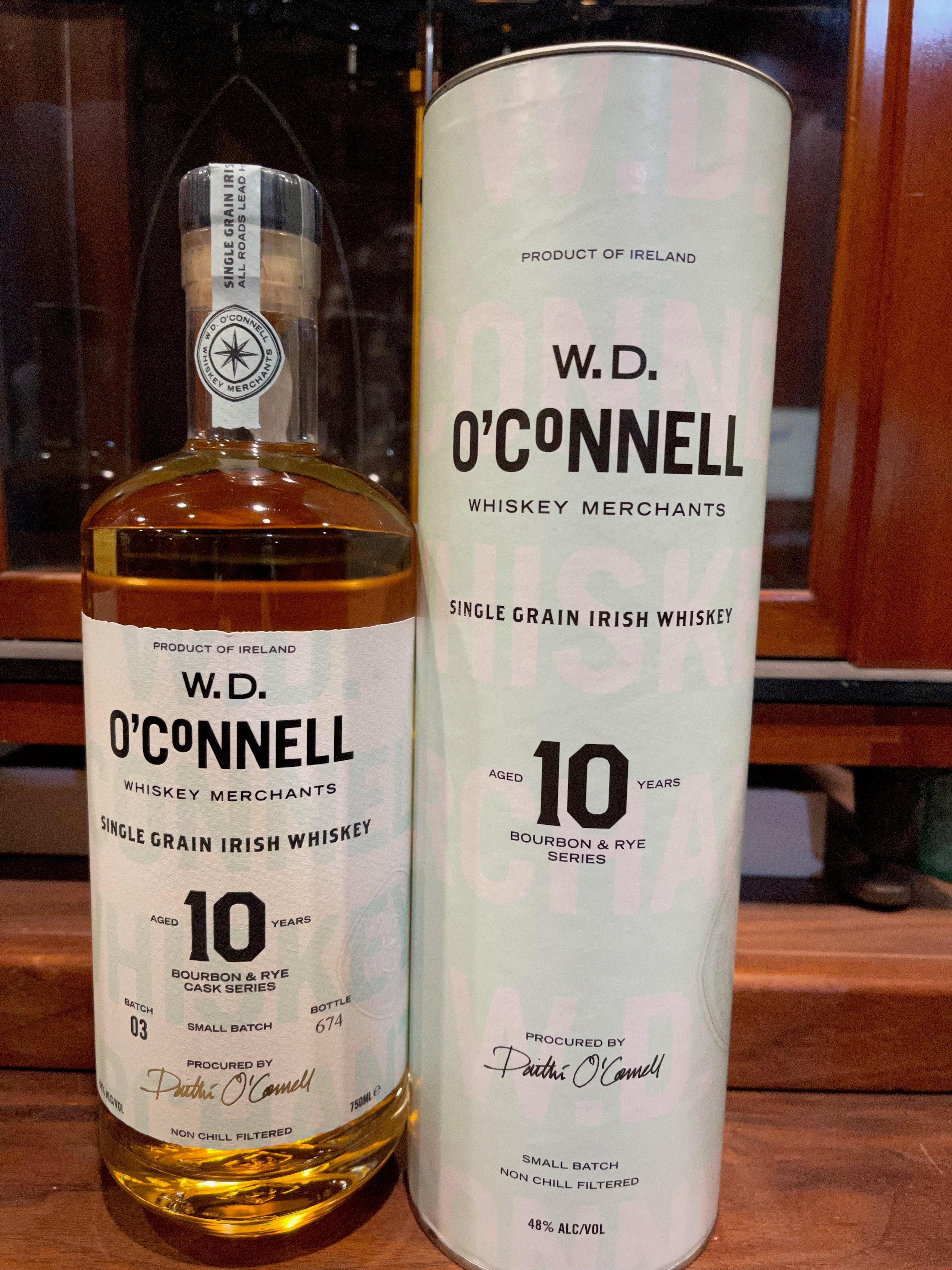 W. D. O'Connell Bourbon & Rye Series 10 Year Old Single Grain Irish Whiskey 750ml