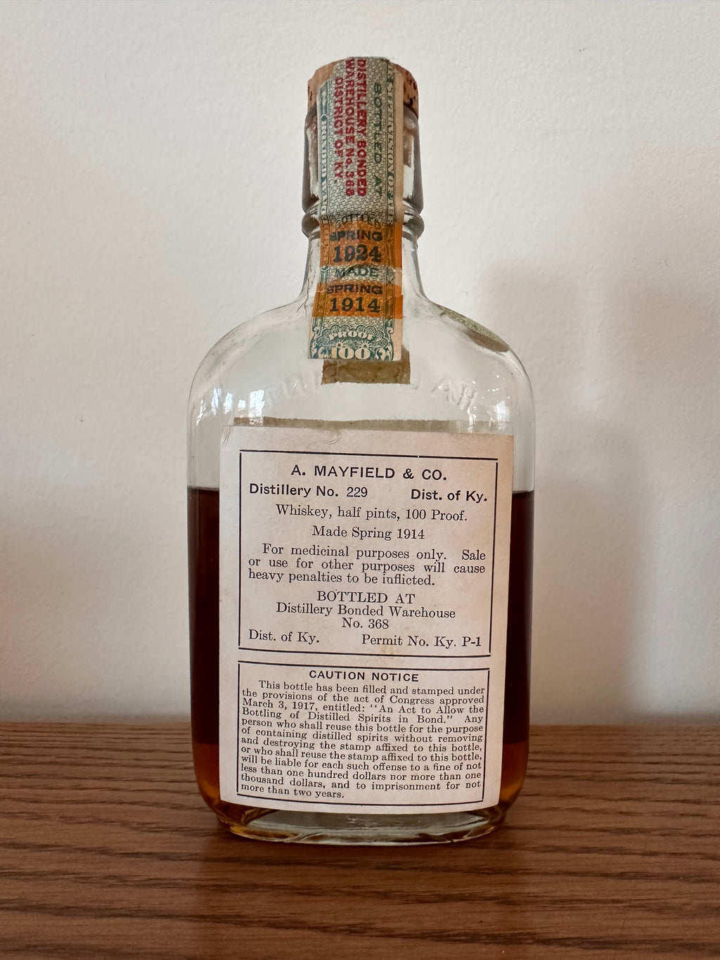 Henry Watterson Bottled in Bond 1/2 Pint 1914-1924