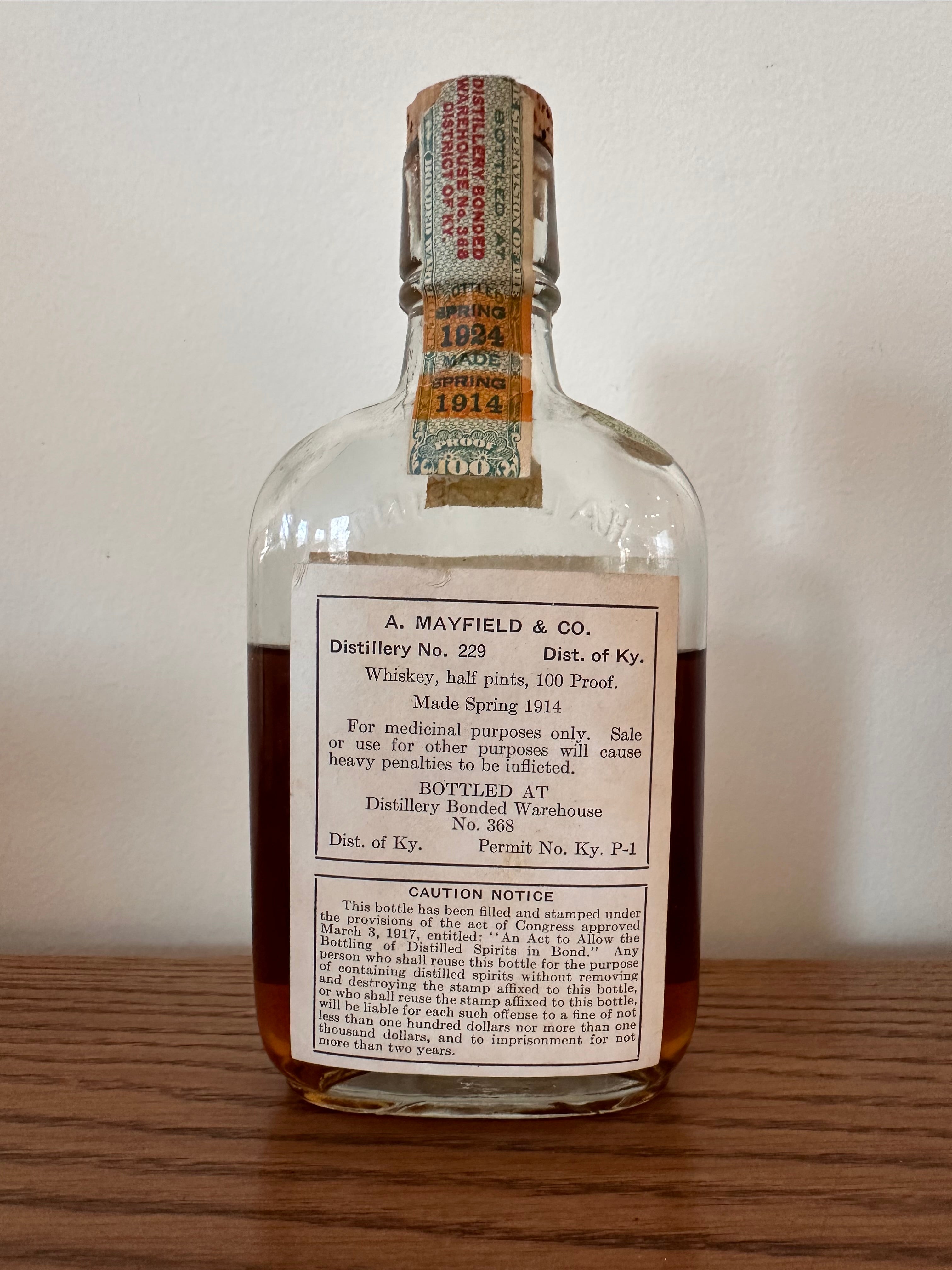 Henry Watterson Bottled in Bond 1/2 Pint 1914-1924