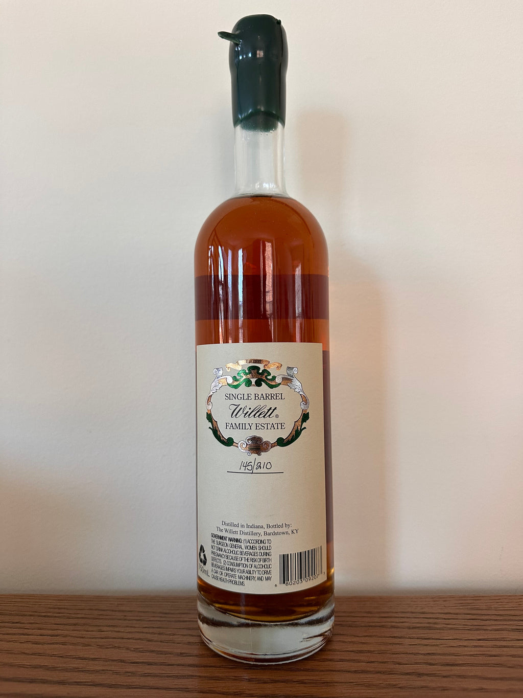 Willett Family Estate 4 Year Old Single Barrel Rye Whiskey #1404 / Green Wax