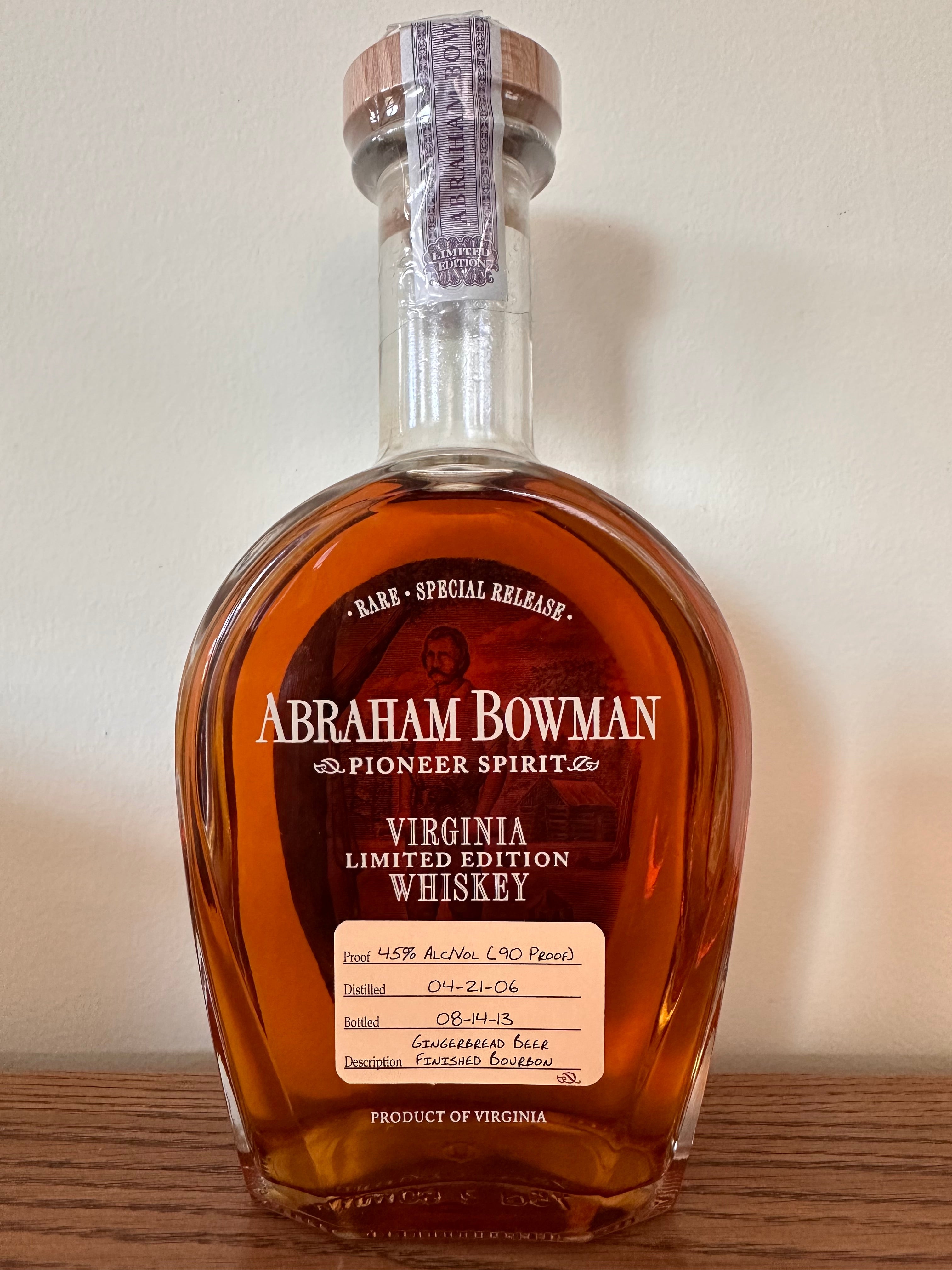 A. Smith Bowman Abraham Bowman Gingerbread Beer Finished Virginia Whiskey 750ml