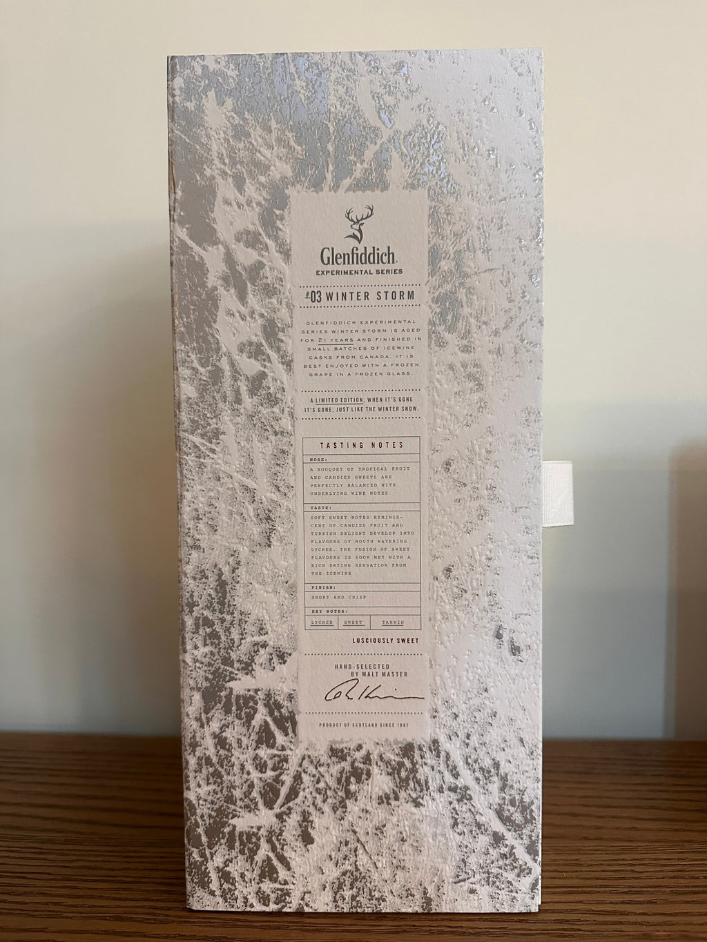 Glenfiddich Winter Storm Experiment 03 21 Year Old Icewine Cask Finish Scotch 750ml