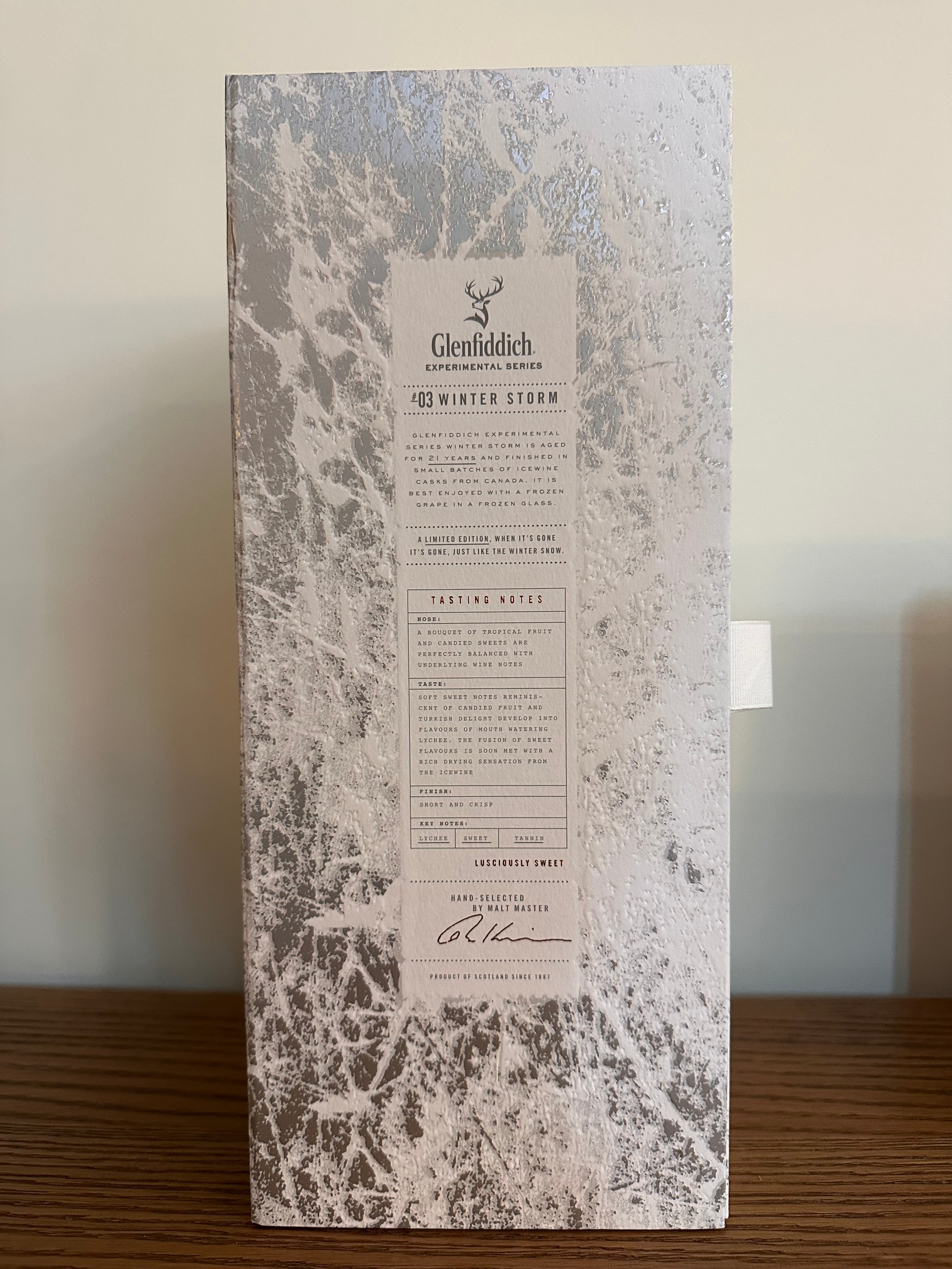 Glenfiddich Winter Storm Experiment 03 21 Year Old Icewine Cask Finish Scotch 750ml