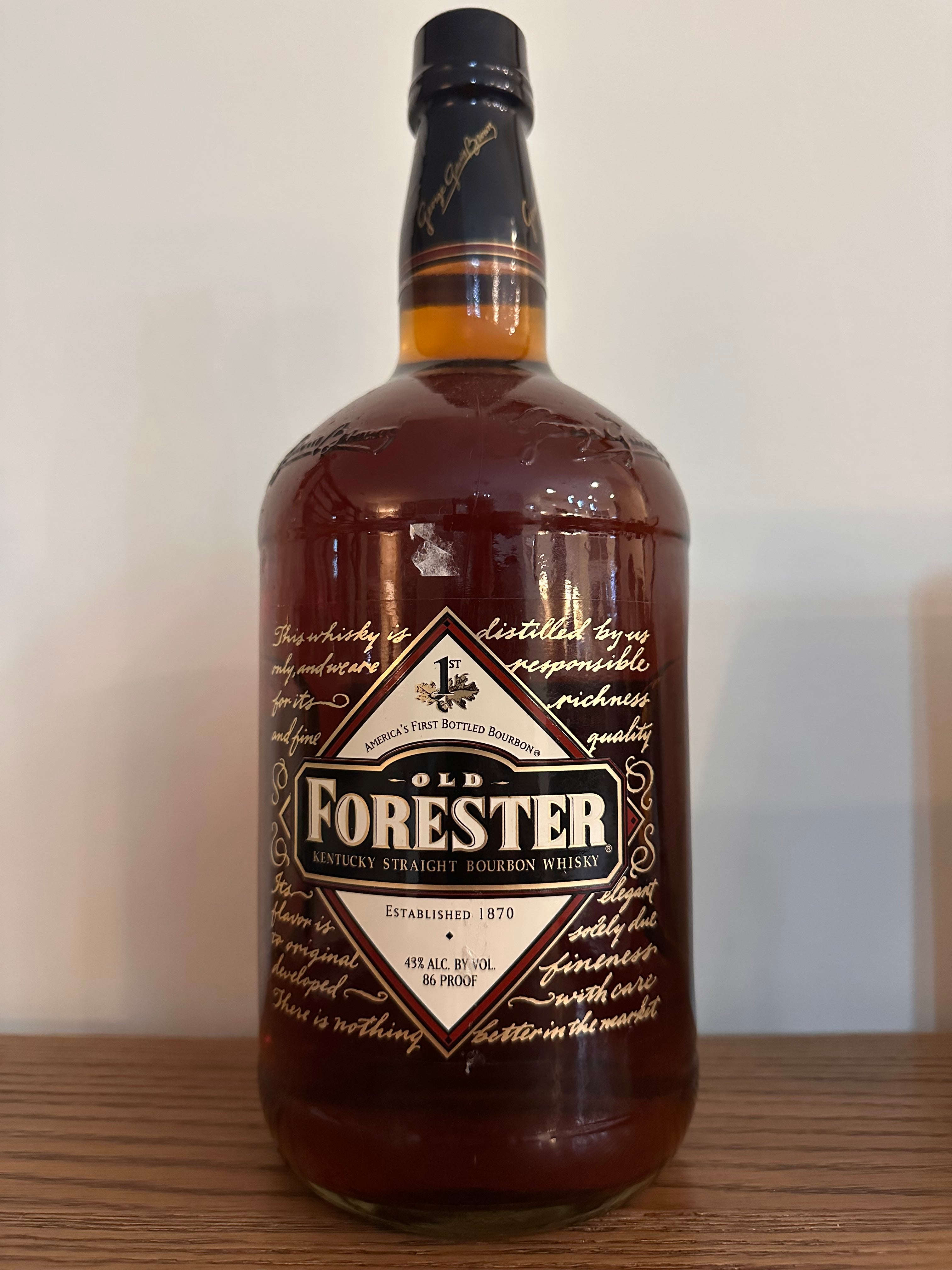 Old Forester 86 Proof Red Band Diamond Label 2010 1.75L