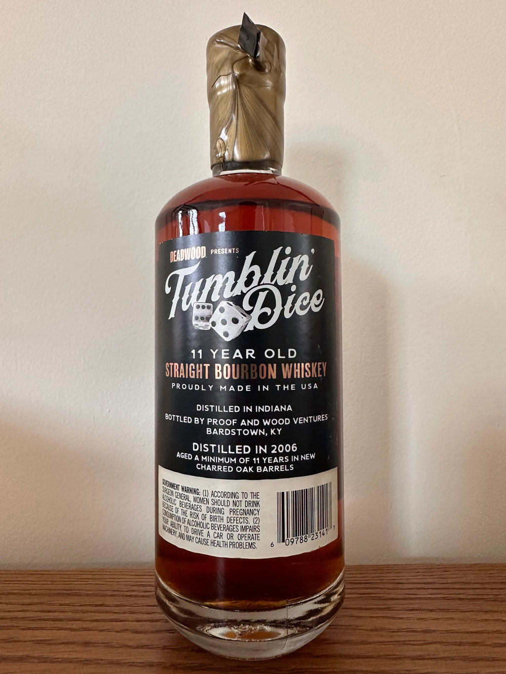 Deadwood Tumblin Dice 11 Year Straight Bourbon Whiskey 750 ml