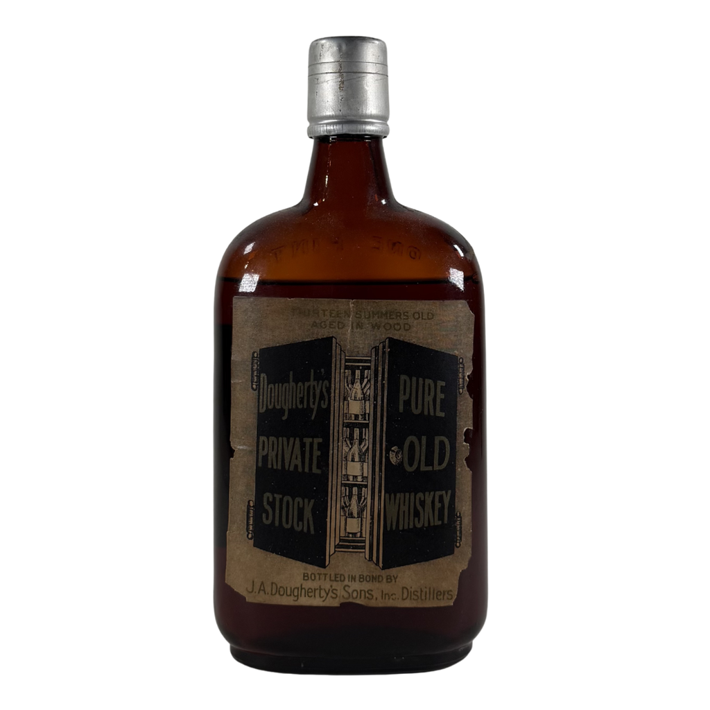 J.A. Dougherty's Private Stock 13 Year Old Prohibition Era Whiskey 1 Pt