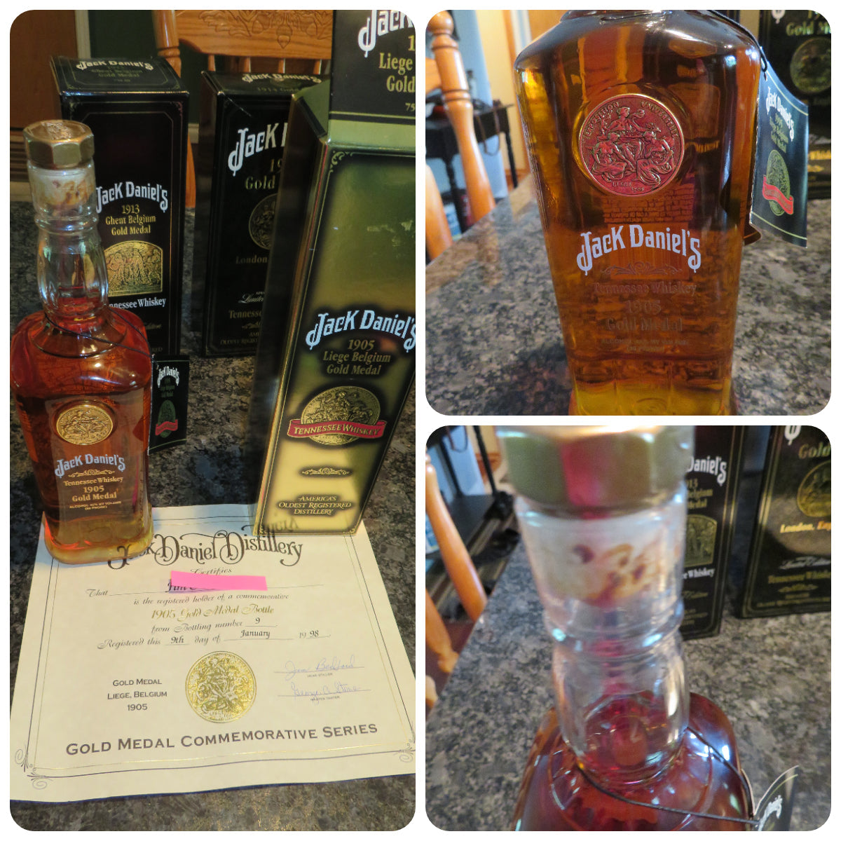 1905 Jack Daniel's Gold Medal Series Tennessee Whiskey Vintage 750ml (Full Set & Certificate)
