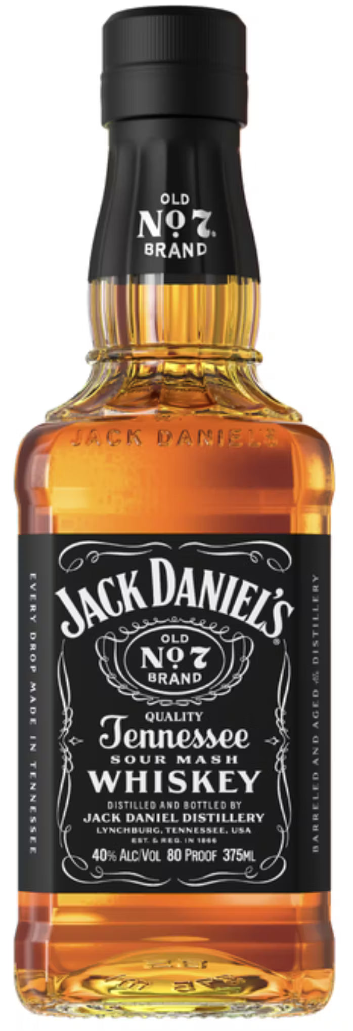 Jack Daniel's Black Label Old No.7 Brand Sour Mash Whiskey 375ml