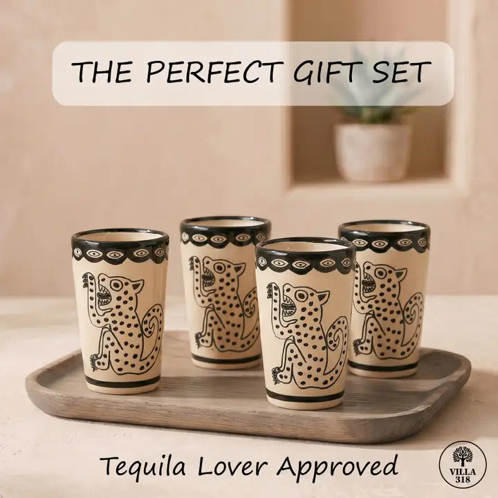 Jaguar Design Shot Glasses 2.5-Oz 4-Pack