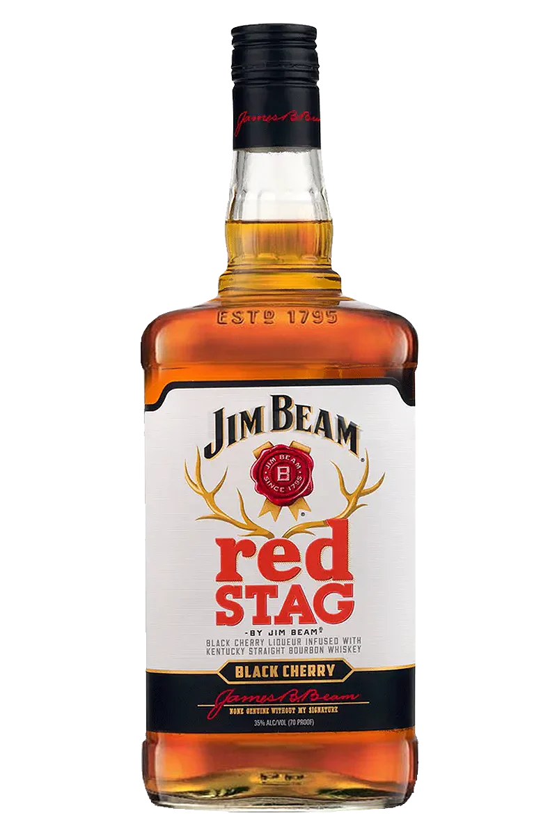Jim Beam Red Stag Black Cherry Flavored Kentucky Straight Bourbon Whiskey 1.75Lt