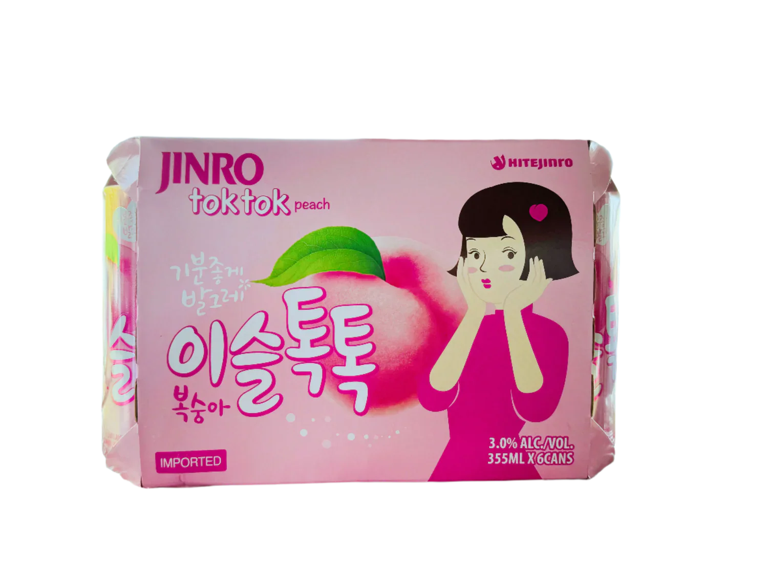 Jinro Toktok Peach 355ml Can 6-Pack