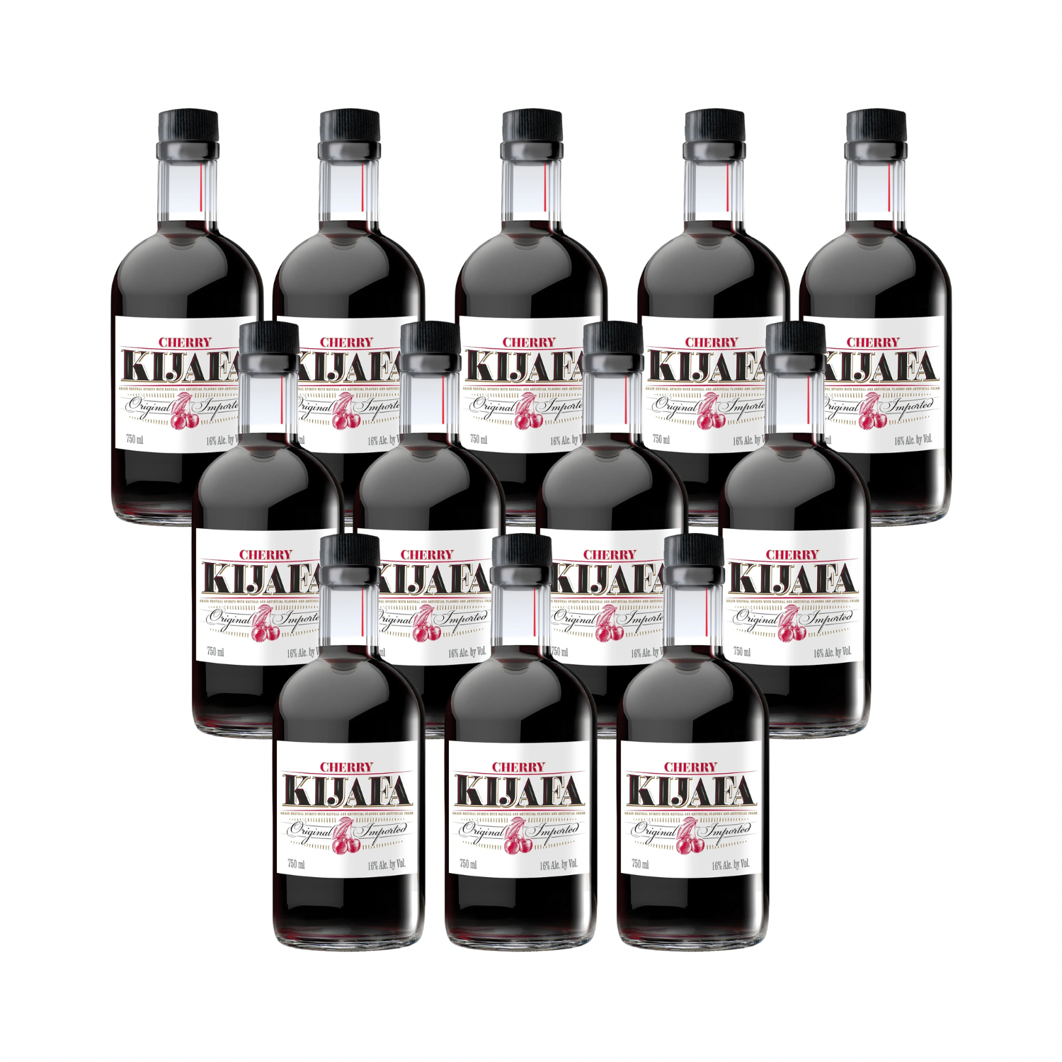 Kijafa Cherry Spirit 32 Proof 750ml Bundle 12-Pack