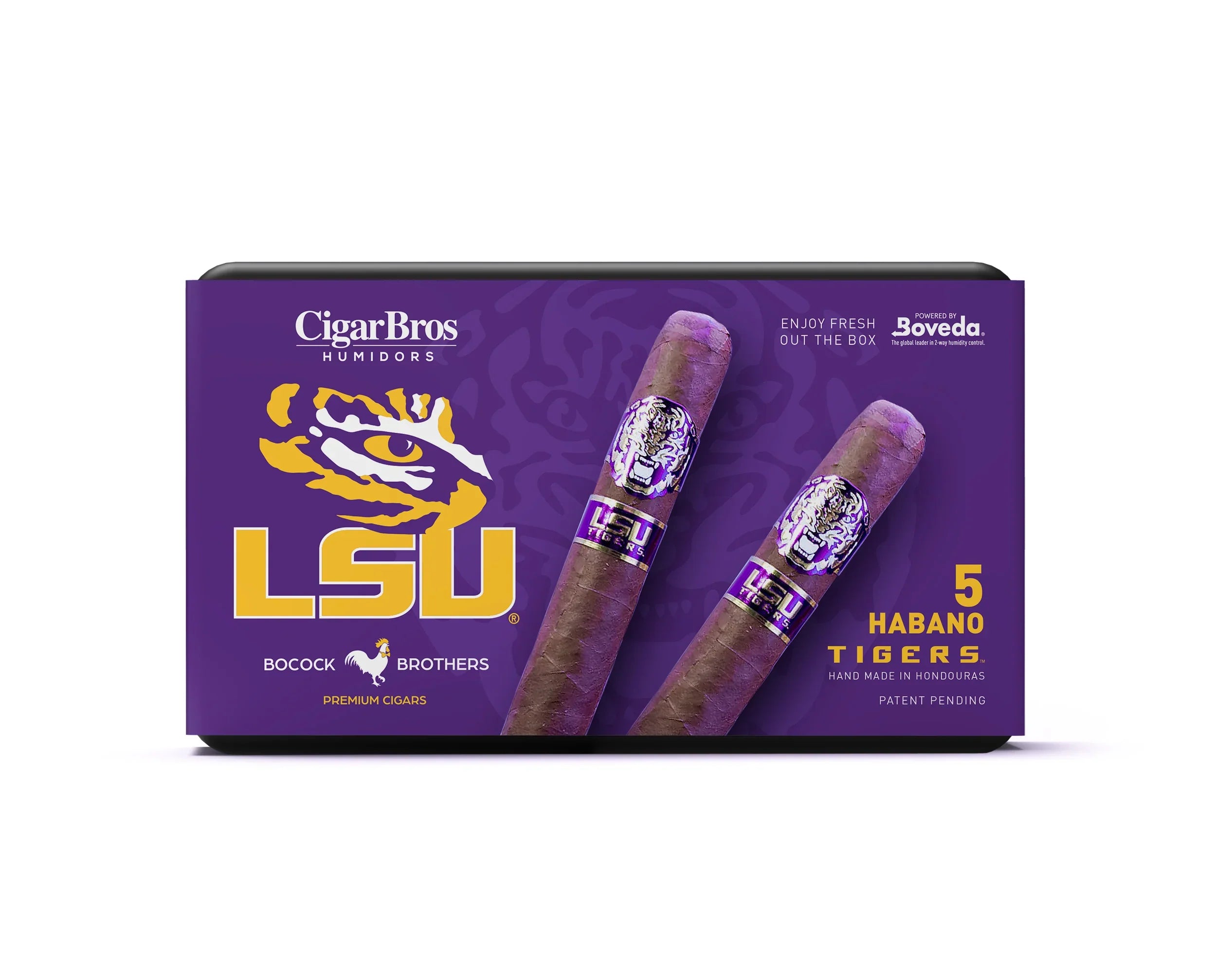 LSU Tigers Habano Wrapper Toro Cigar (Box of 5)
