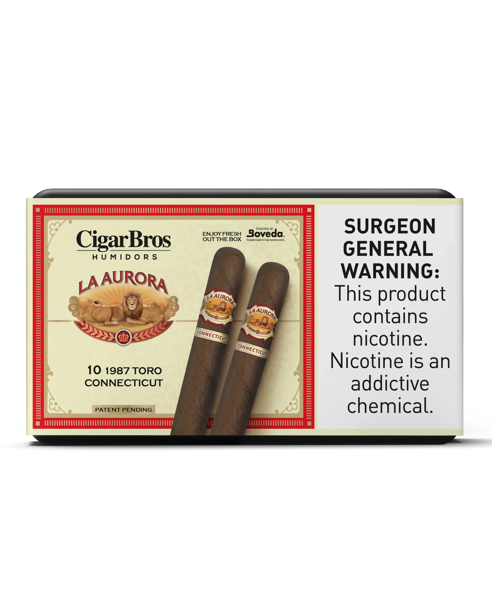 La Aurora 1987 Toro Connecticut Cigar With Personal Humidor by CigarBros (Box of 10)