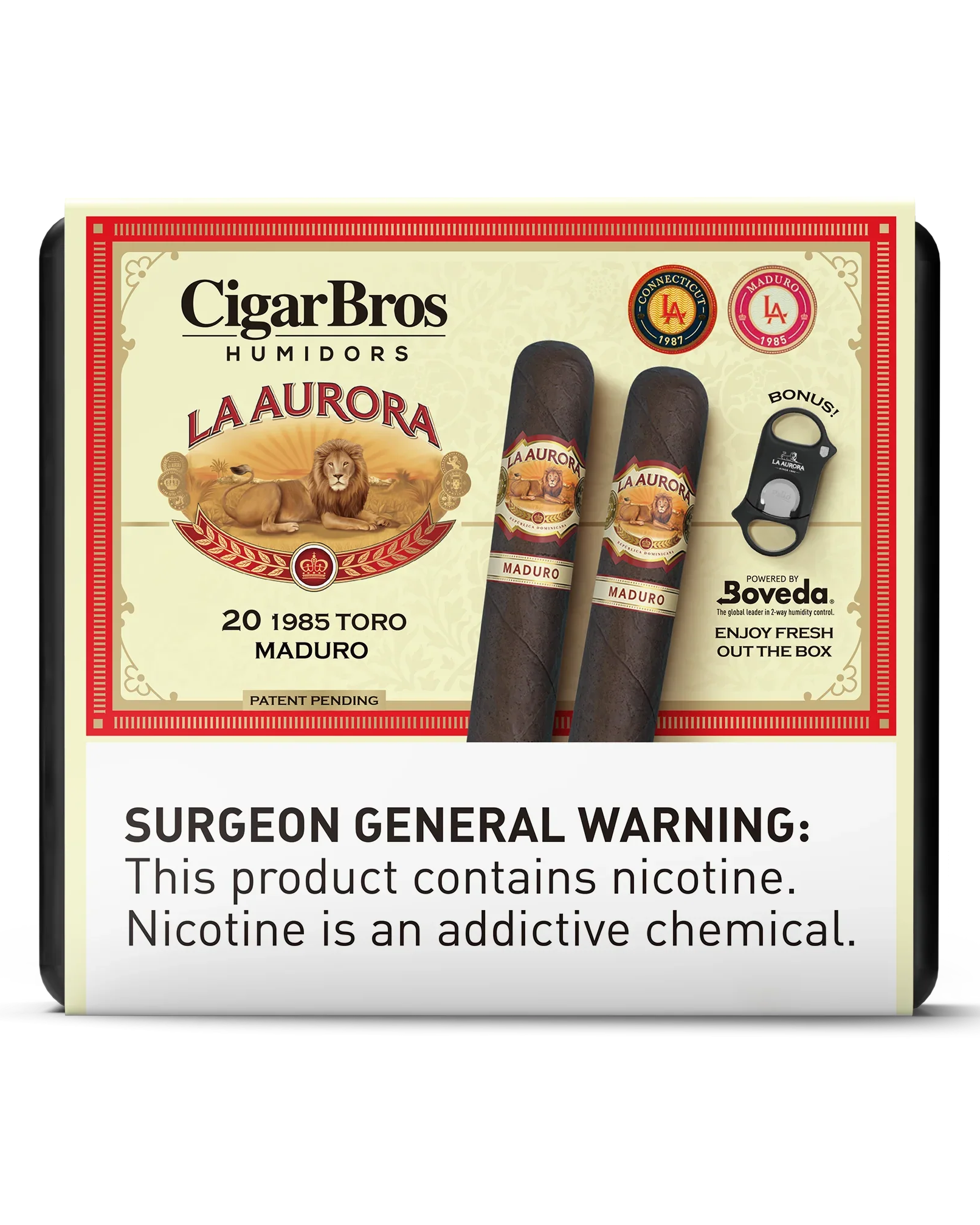 La Aurora 1985 Toro Maduro Cigar With Personal Humidor by CigarBros (Box of 20)