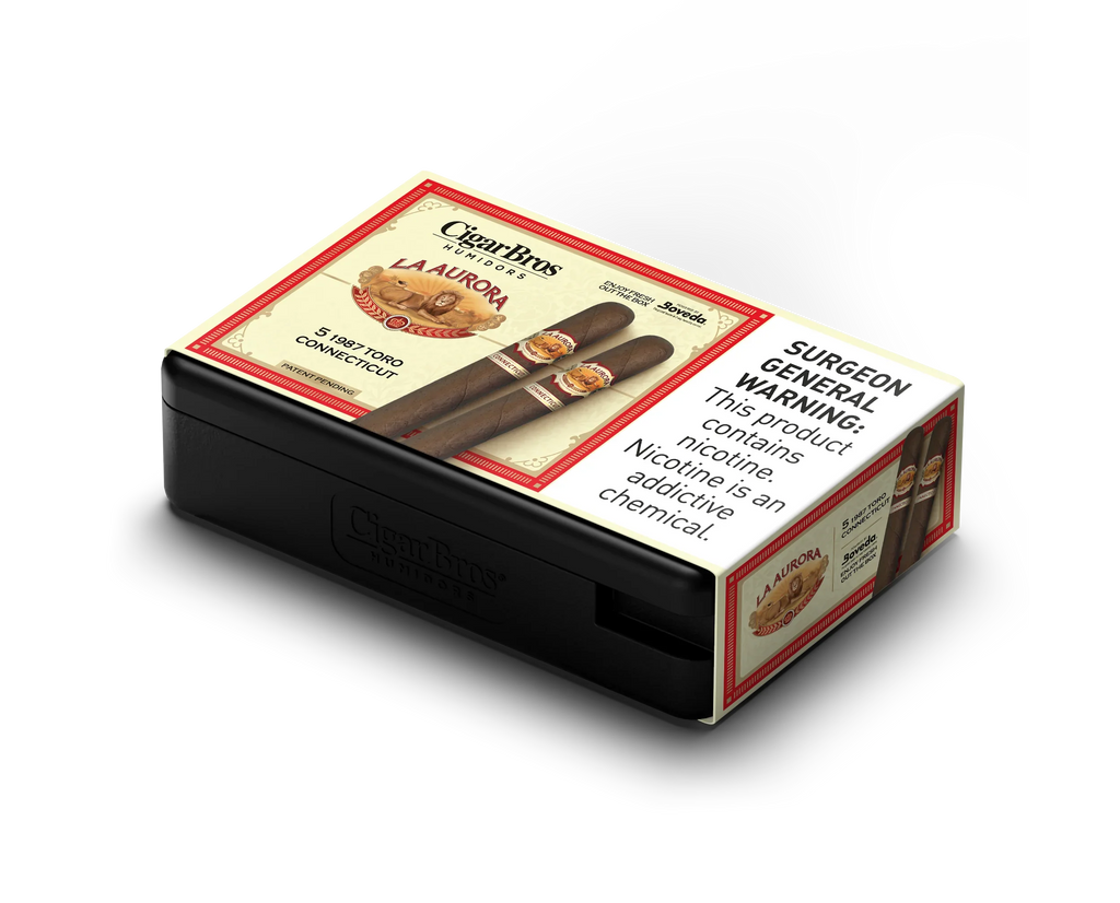 La Aurora 1987 Toro Connecticut Cigar With Personal Humidor by CigarBros (Box of 5)