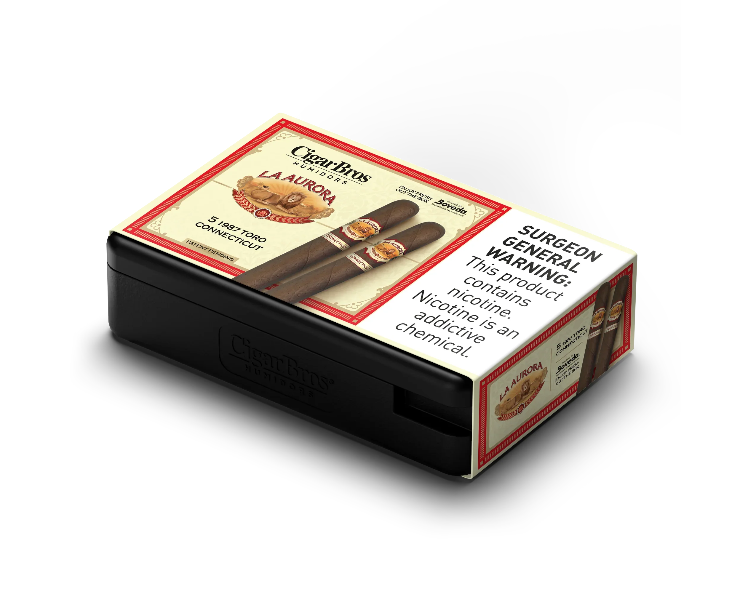 La Aurora 1987 Toro Connecticut Cigar With Personal Humidor by CigarBros (Box of 5)