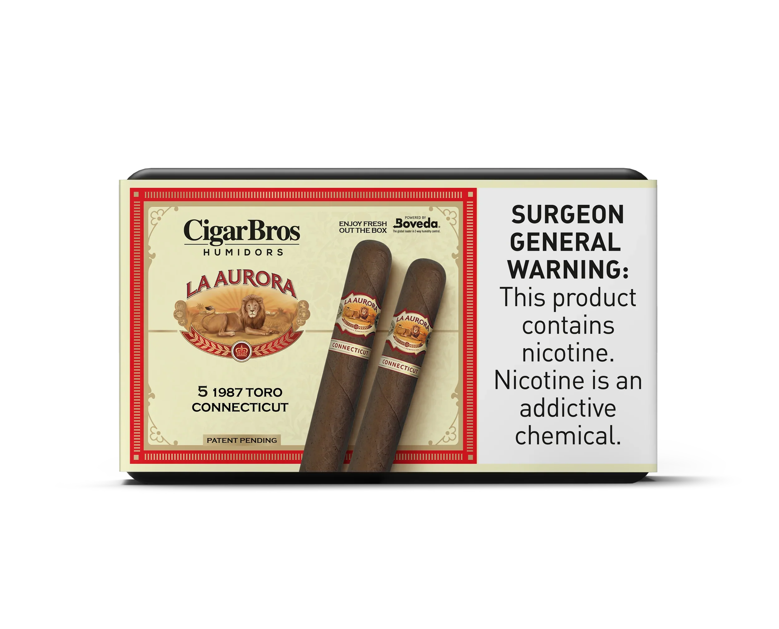 La Aurora 1987 Toro Connecticut Cigar With Personal Humidor by CigarBros (Box of 5)