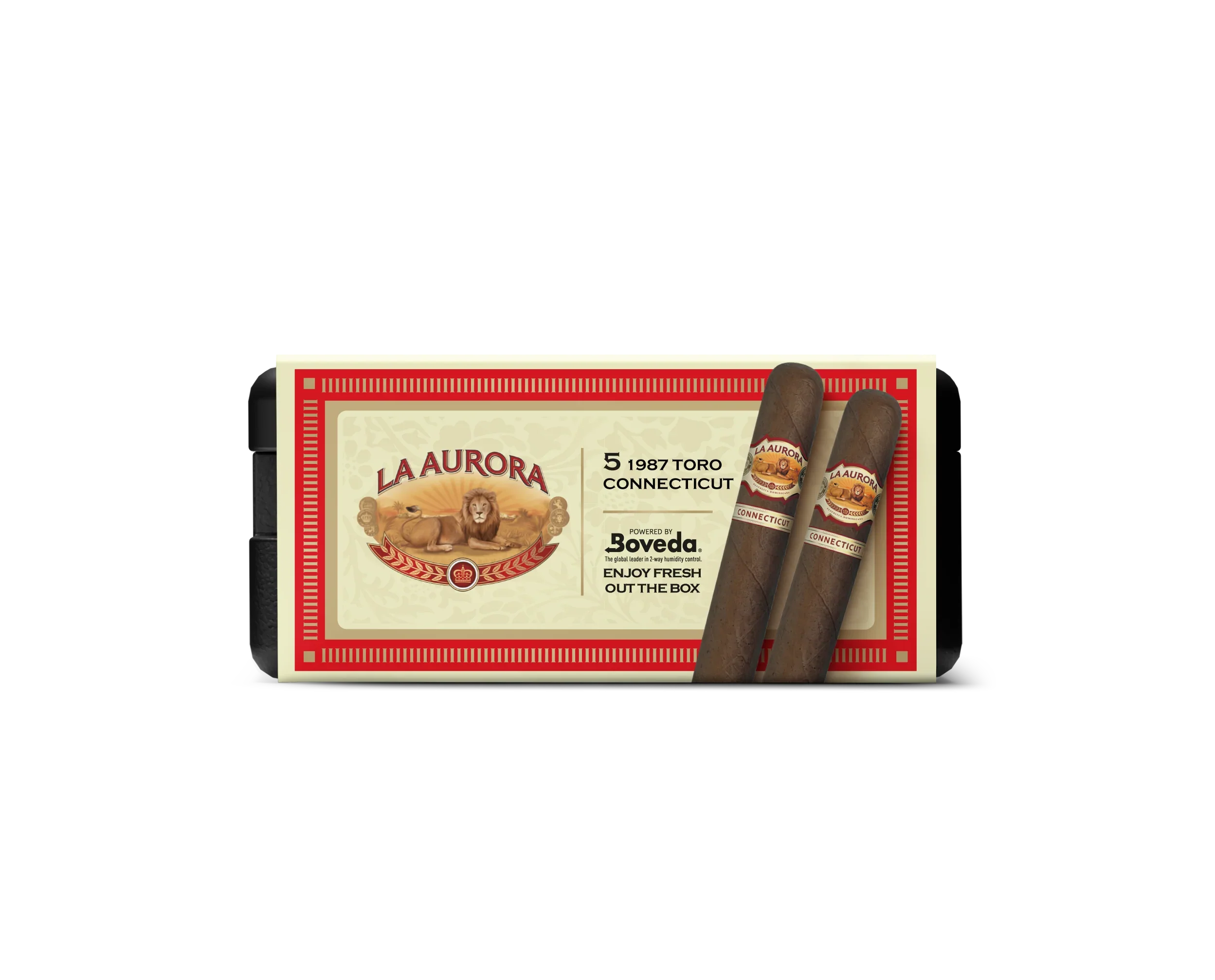La Aurora 1987 Toro Connecticut Cigar With Personal Humidor by CigarBros (Box of 5)