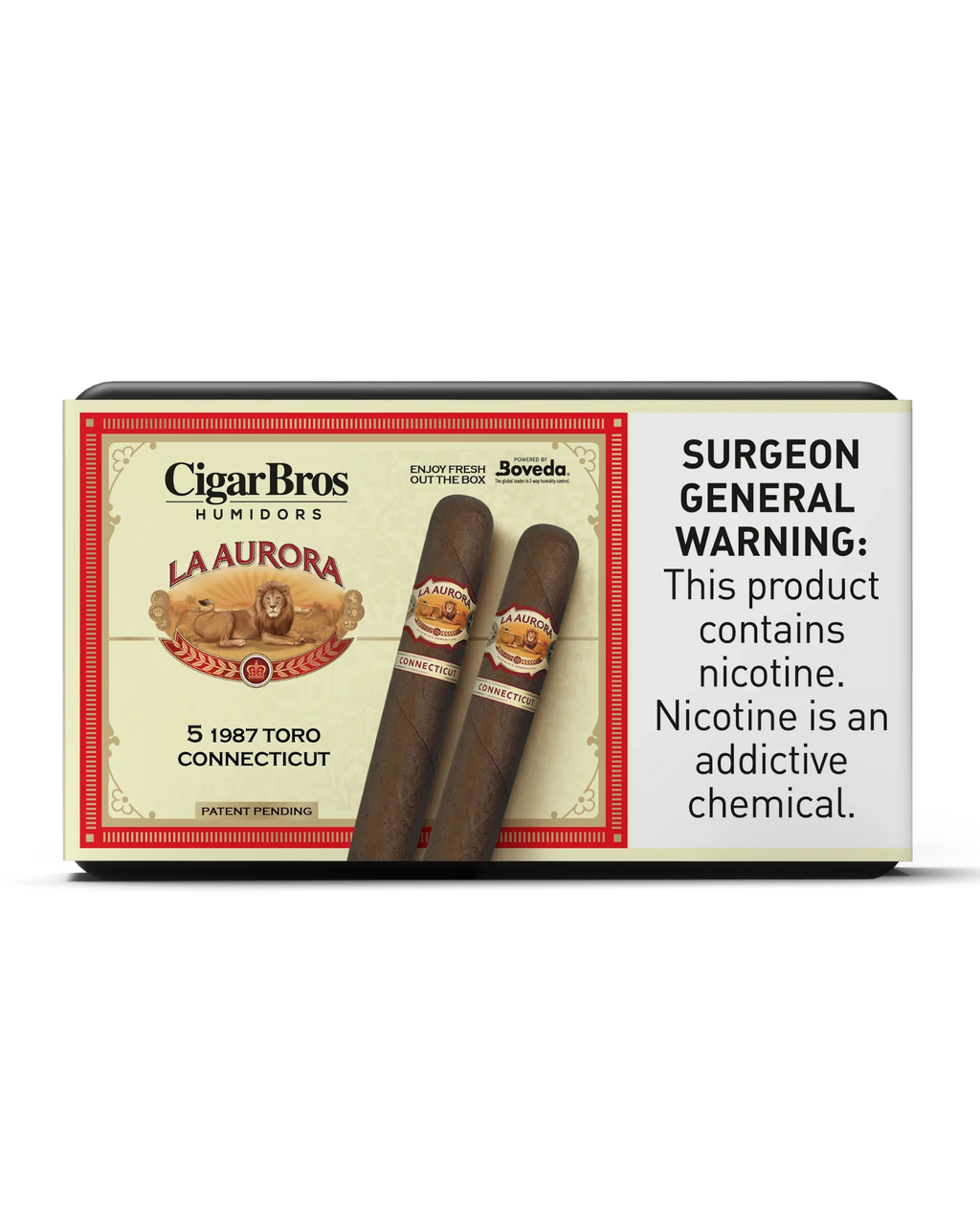 La Aurora 1987 Toro Connecticut Cigar With Personal Humidor by CigarBros (Box of 5)